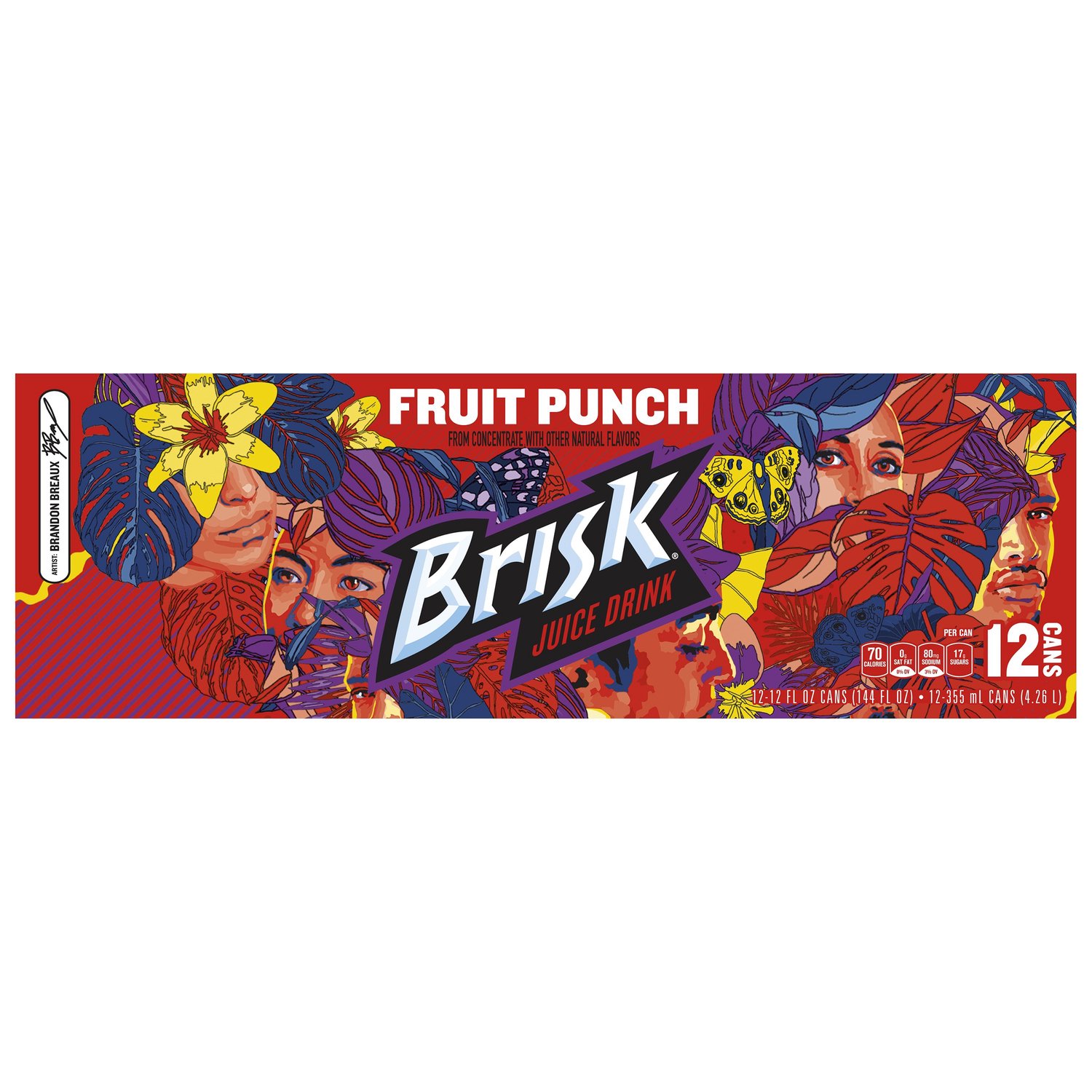 Brisk Fruit Punch Juice - 12 Pack Cans, 144 fl oz