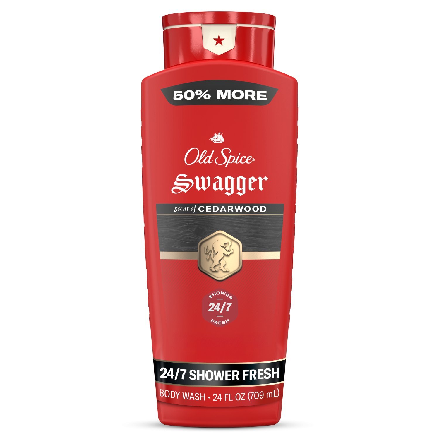 Old Spice Body Wash for Men, Swagger Cedarwood, 24/7 Shower Fresh