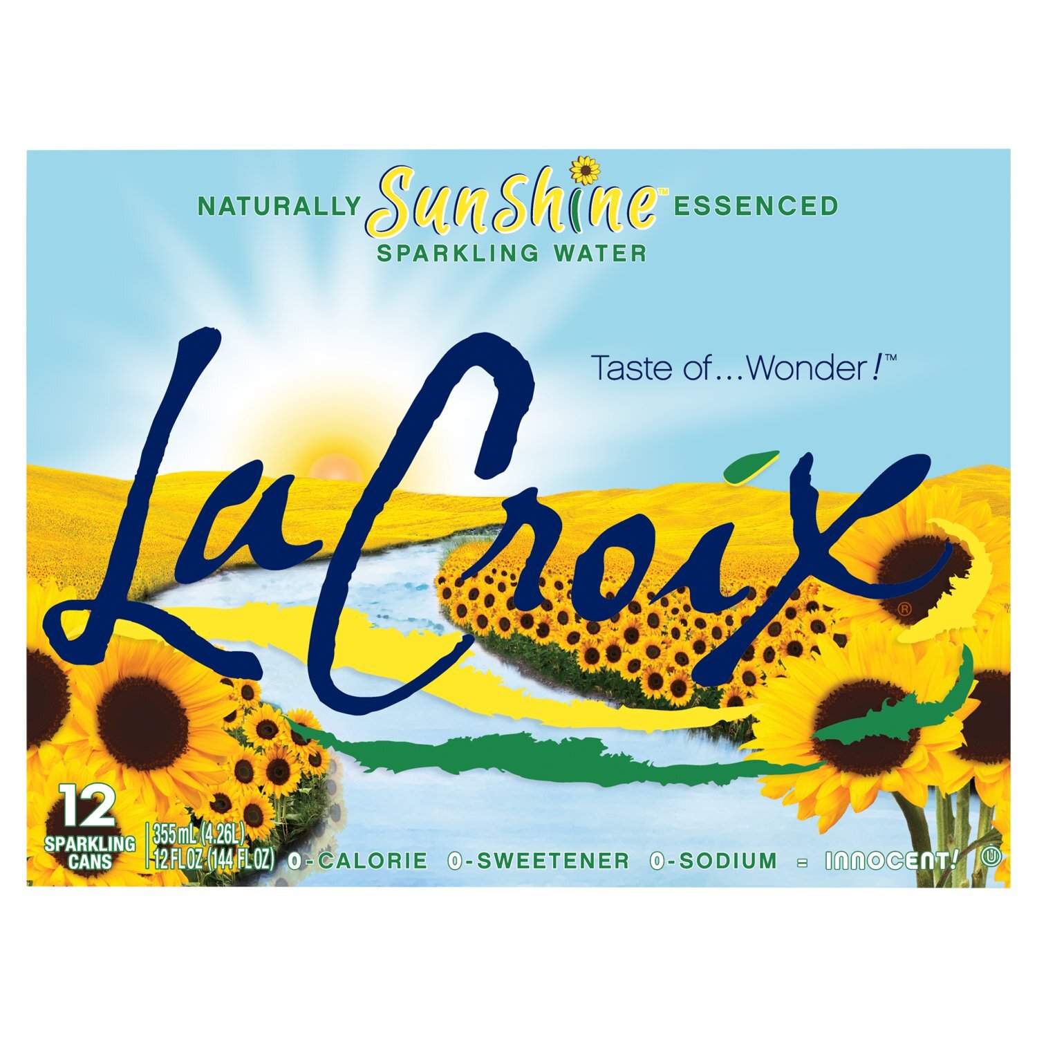 LaCroix Naturally Sunshine Essenced Sparkling Water, 12 fl oz, 12