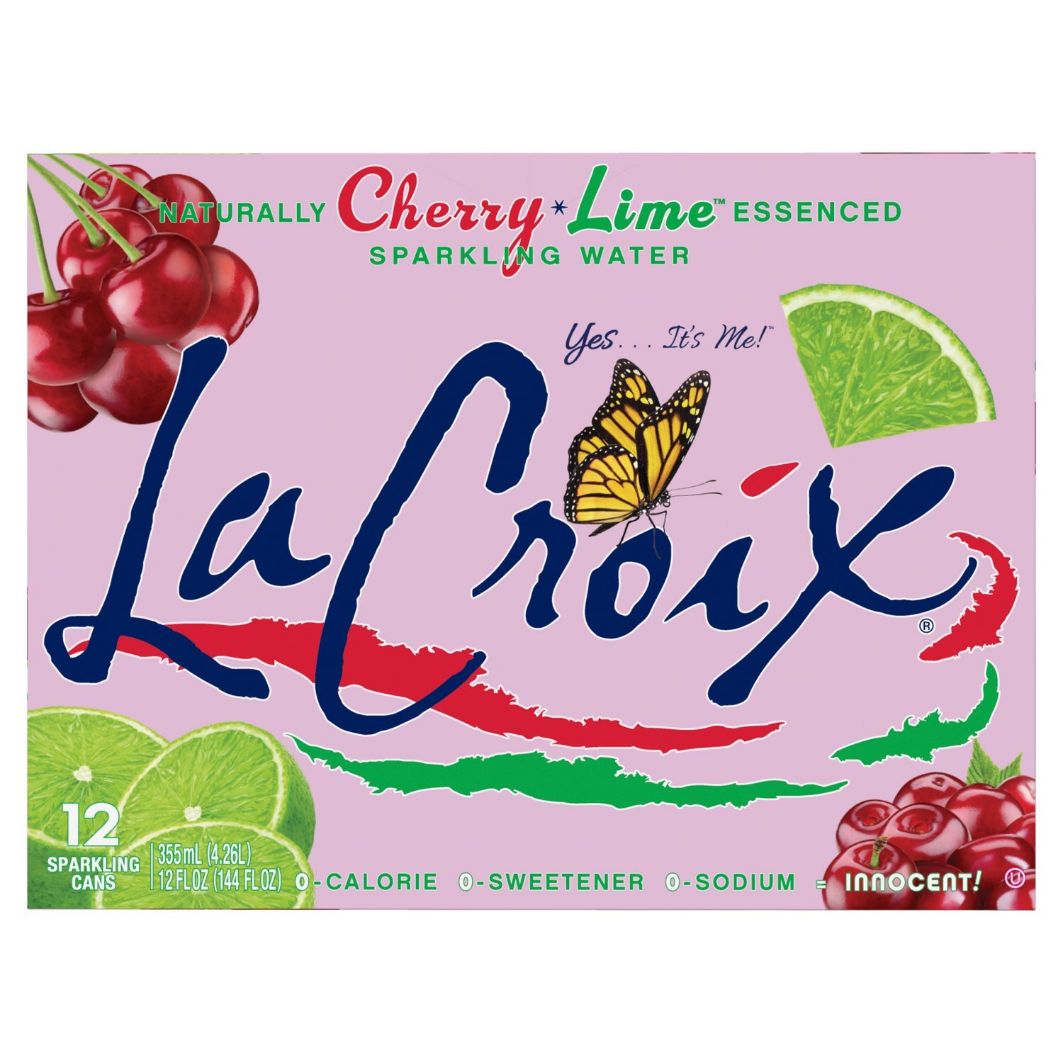 LaCroix Naturally Cherry Lime Essenced Sparkling Water, 12 fl oz