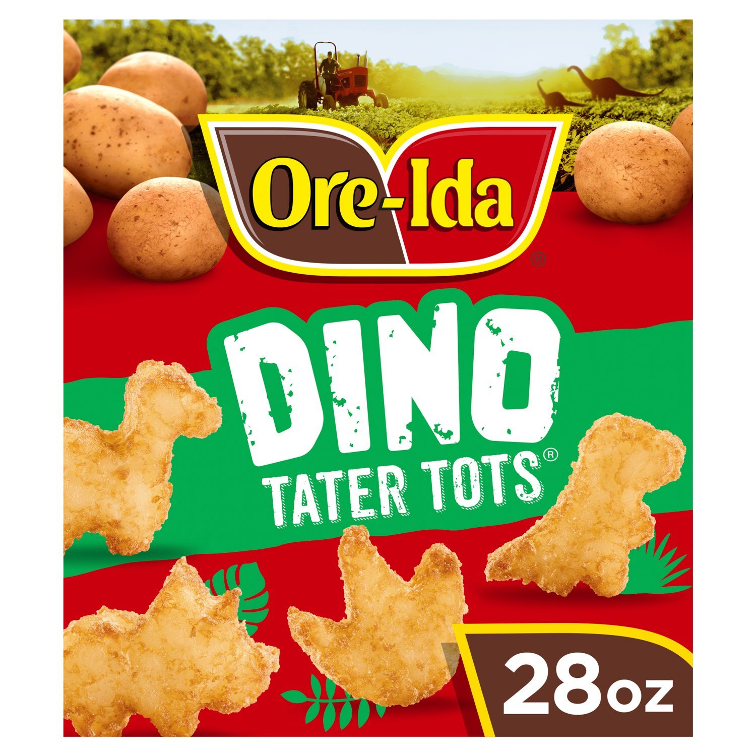 Ore-Ida Dino Tater Tots Seasoned Shredded Potatoes, 28 oz Image 1 of 7