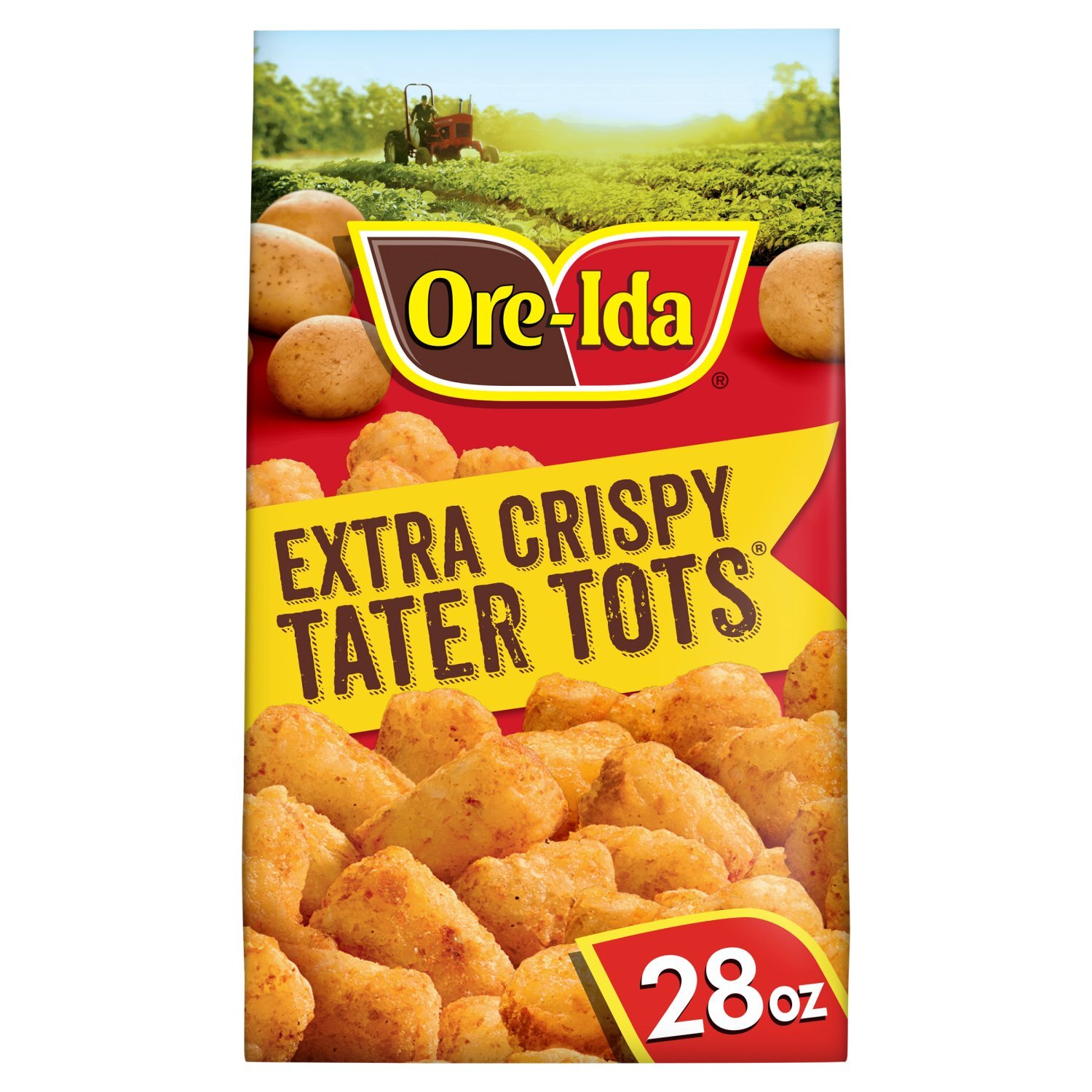 Ore-Ida Extra Crispy Tater Tots Seasoned Shredded Potatoes, 28 oz Image 1 of 7