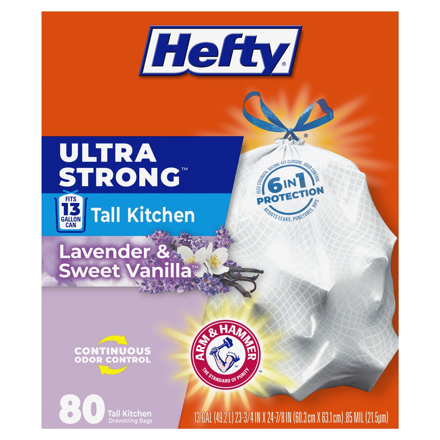 Hefty Ultra Strong Lavender & Sweet Vanilla Tall Kitchen