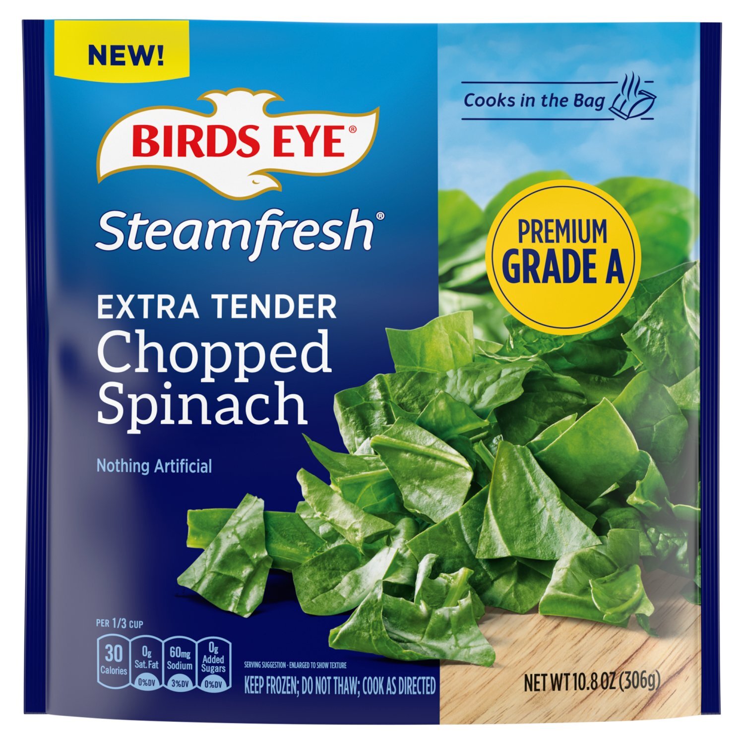 Birds Eye Steamfresh Extra Tender Chopped Spinach, 10.8 oz Image 1 of 9