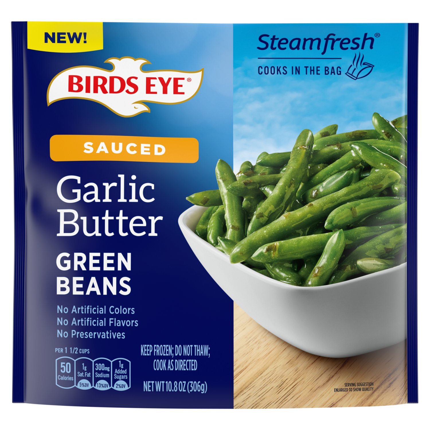 Birds Eye Steamfresh Sauced Garlic Butter Green Beans, 10.8 oz Image 1 of 9