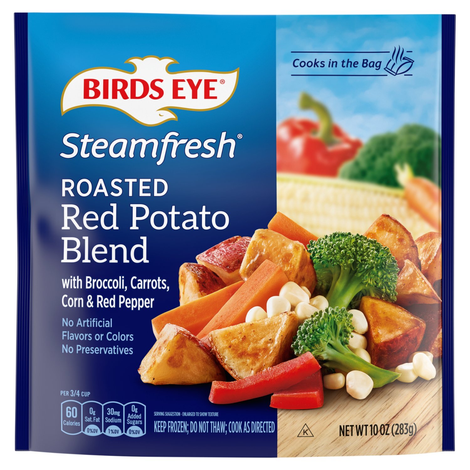 Birds Eye Steamfresh Roasted Red Potato Blend with Broccoli, Carrots, Corn & Red Pepper, 10 oz Image 1 of 9