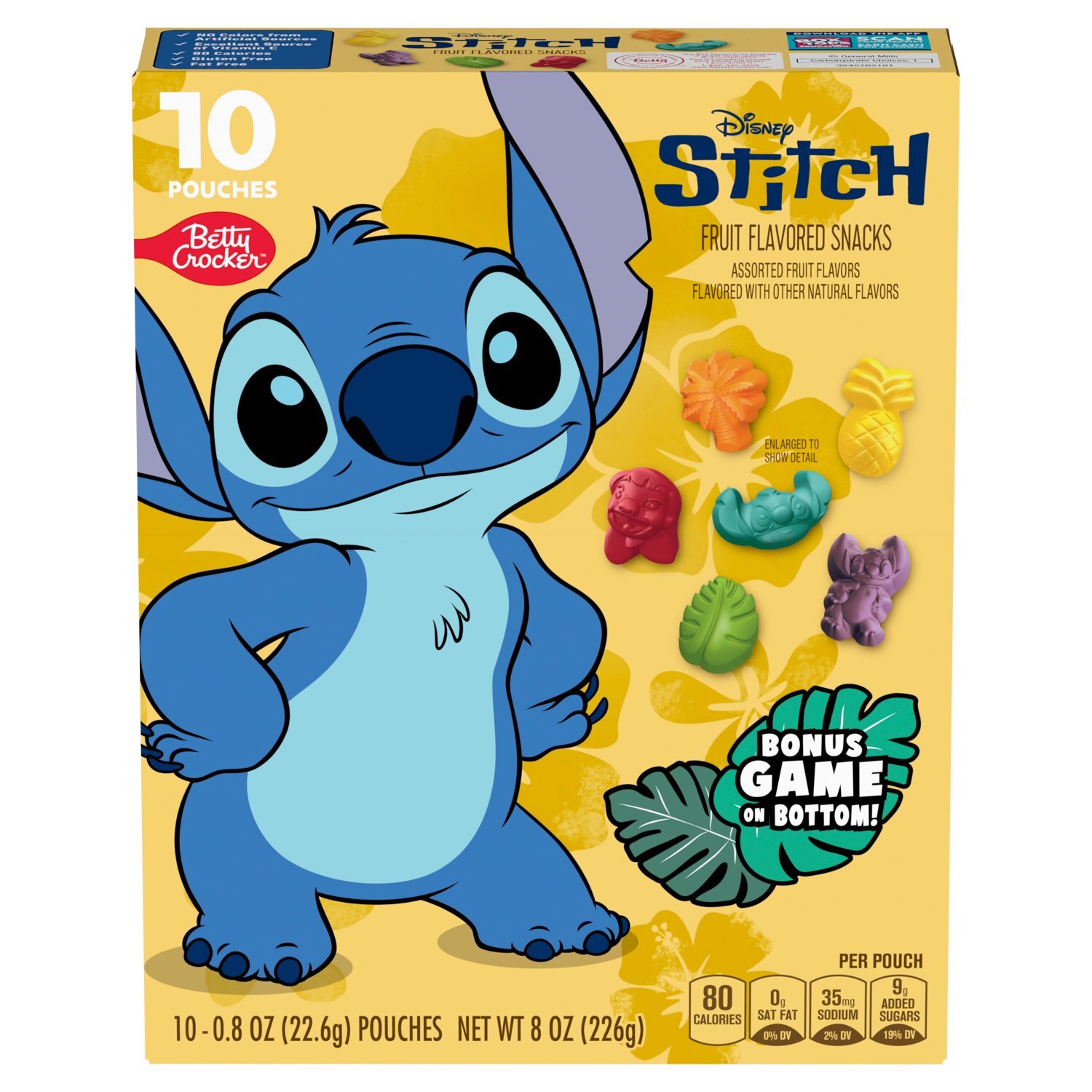 Betty Crocker Disney Stitch Fruit Flavored Snacks, 0.8 oz, 10 count Image 1 of 7