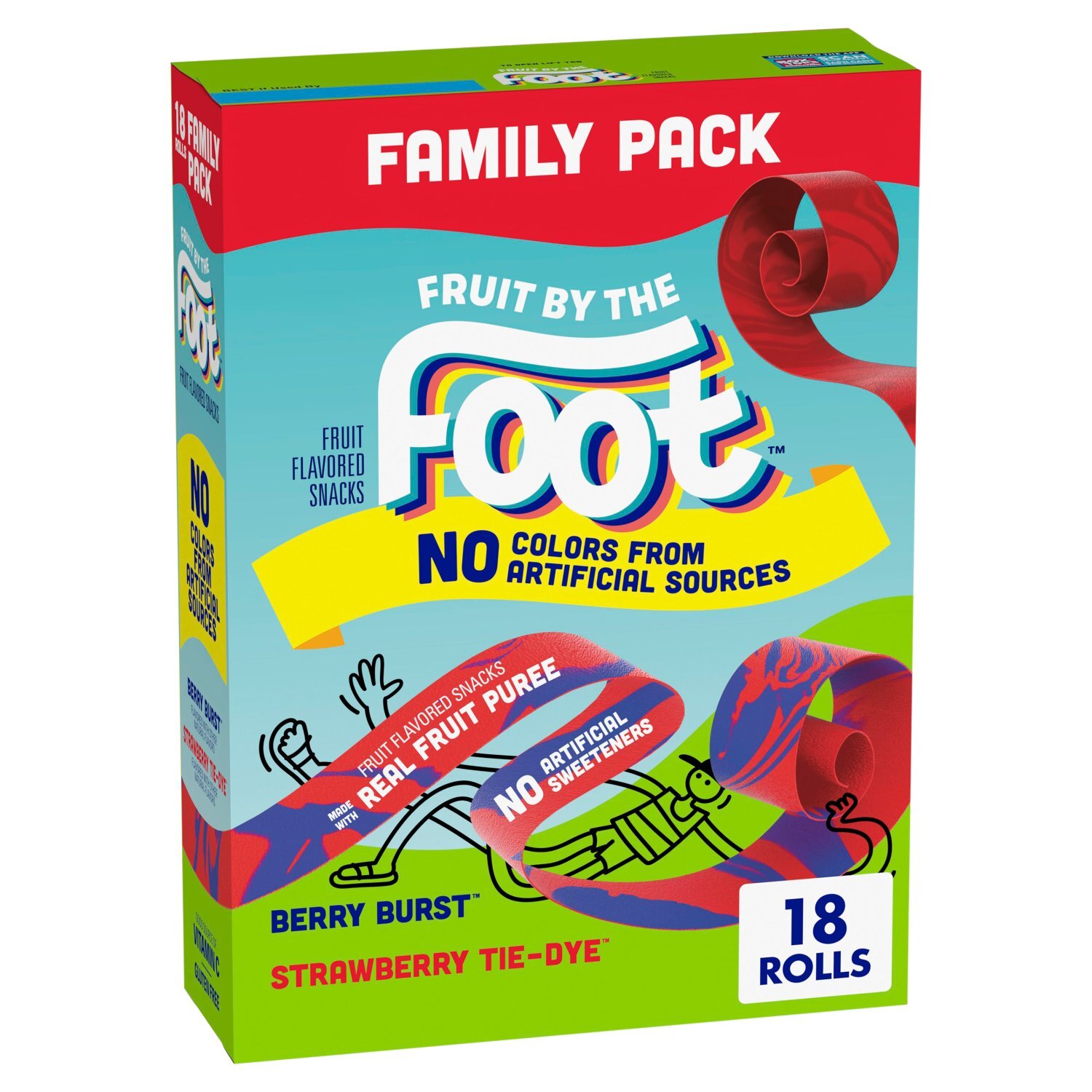 Fruit by the Foot Berry Burst Strawberry Tie-Dye Fruit Flavored Snacks, 0.75 oz, 18 count Image 1 of 10