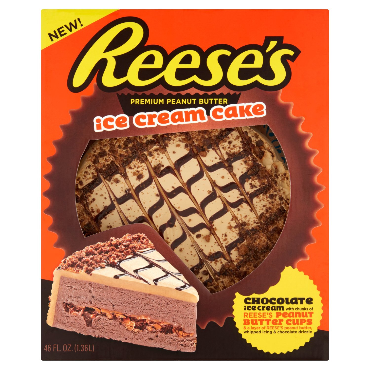 Reese's Premium Peanut Butter Ice Cream Cake, 46 fl oz Image 1 of 4