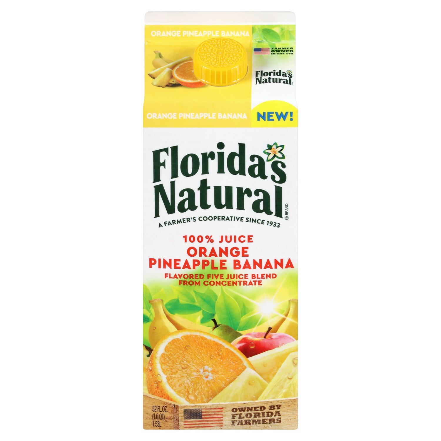 Florida's Natural 100% Juice Orange Pineapple Banana Flavored Five