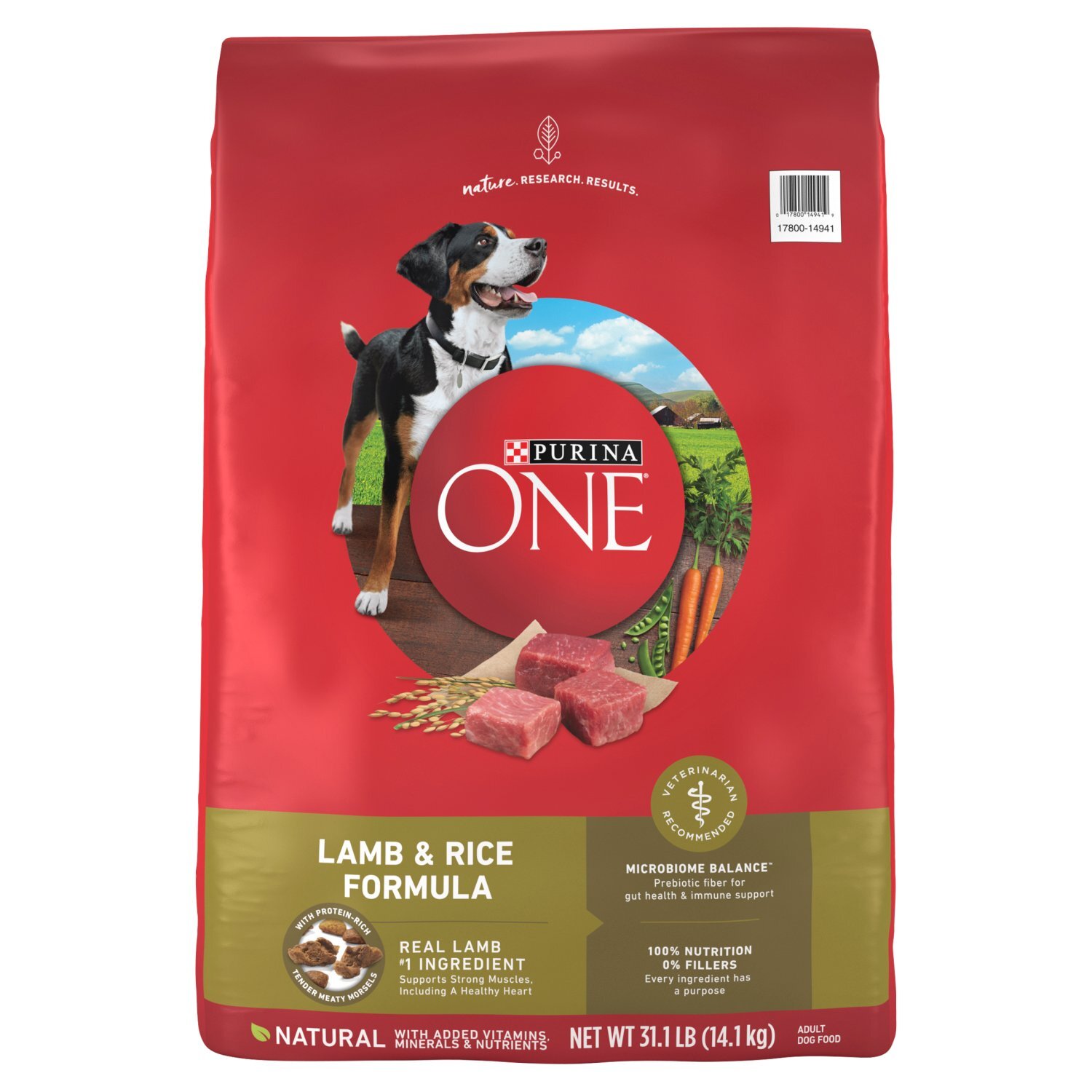 Purina ONE Lamb & Rice Formula Adult Dog Food, 31.1 lb Image 1 of 8