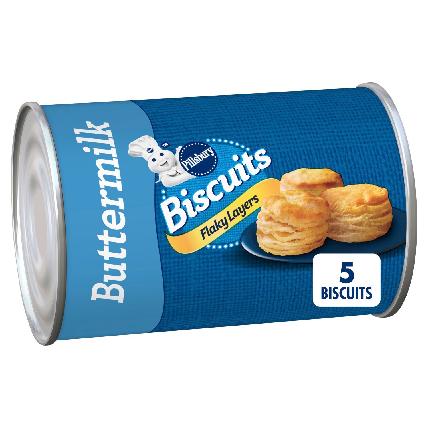 Pillsbury Flaky Layers Buttermilk Biscuits, 5 count, 6 oz Image 1 of 10