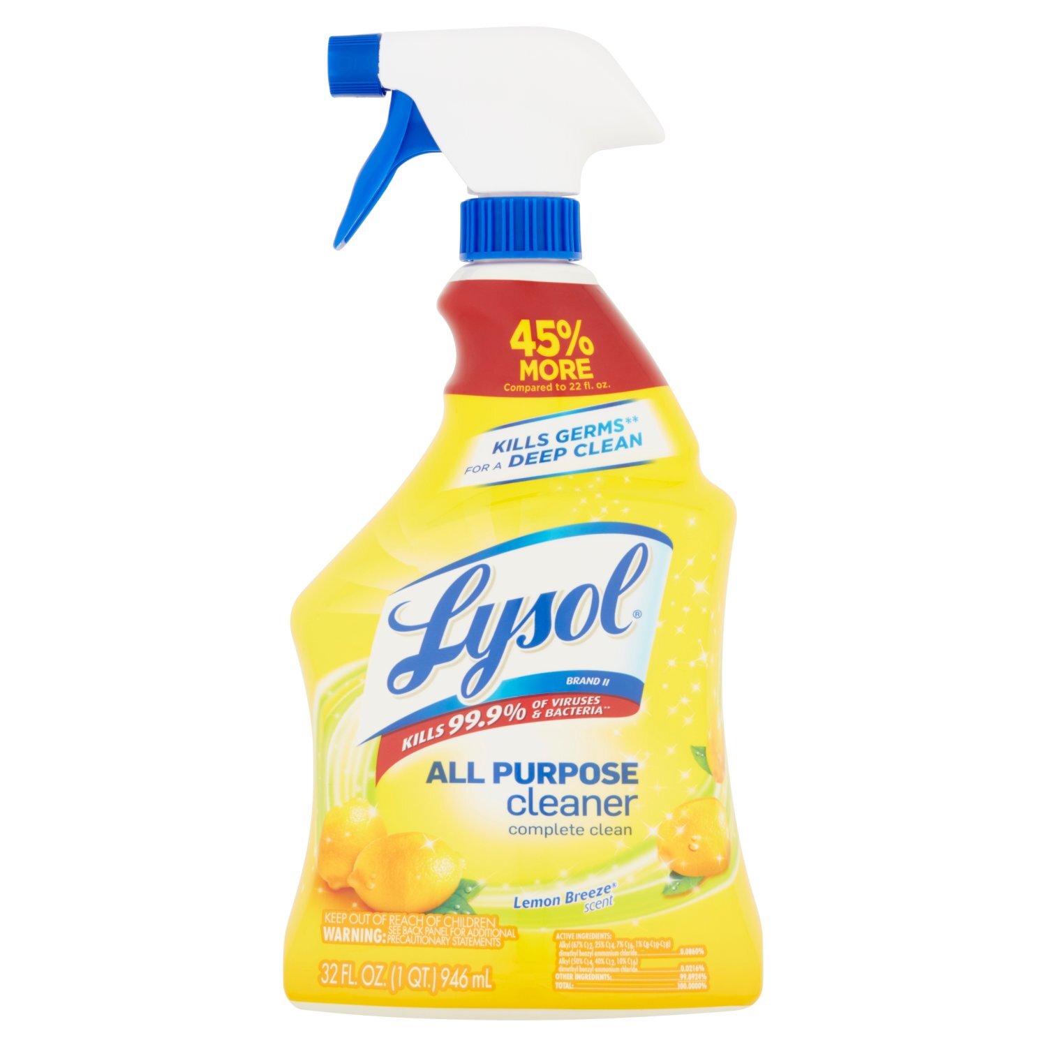 Lysol Lemon Breeze Scent All Purpose Cleaner, 32 fl oz Image 1 of 5
