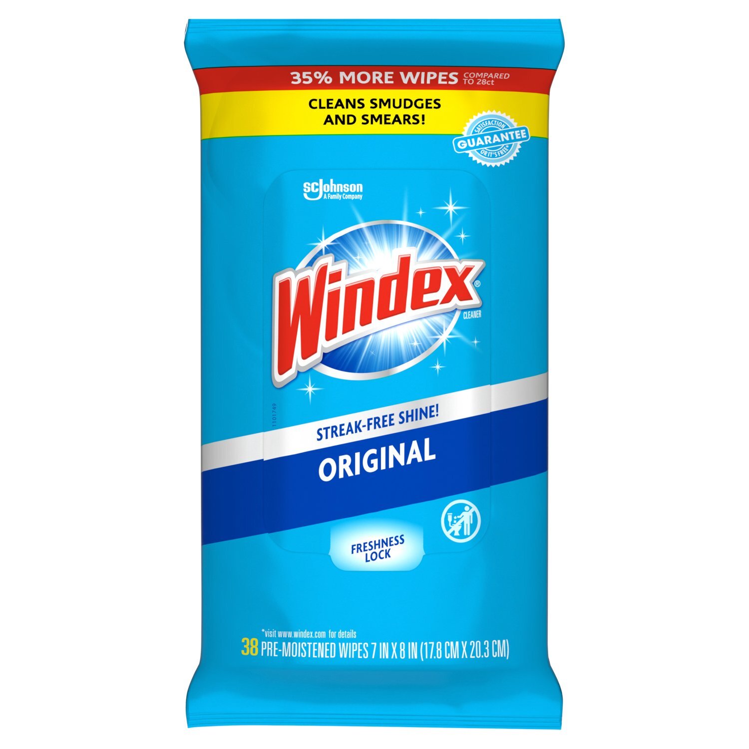 Windex Original Pre-Moistened Wipes, 38 count Image 1 of 9