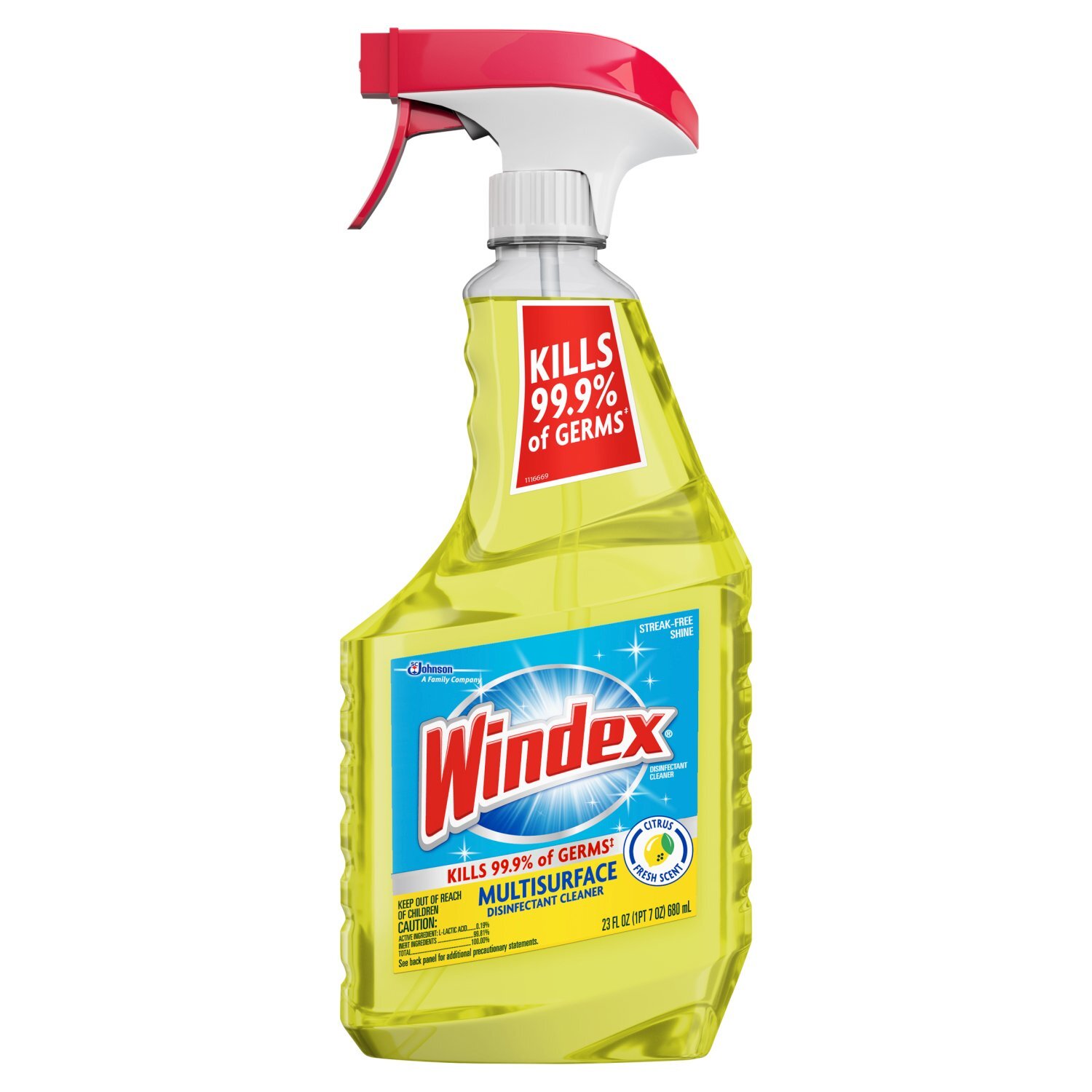 Windex Multi-Surface Citrus Fresh Disinfectant Cleaner, 23 fl oz Image 1 of 12