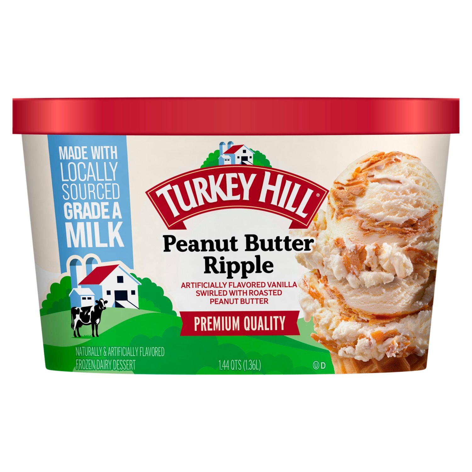 【melted butter】新品未使用　TULIP BASKET Turkey Hill Peanut Butter Ripple Frozen Dairy Dessert, 1.44 qts