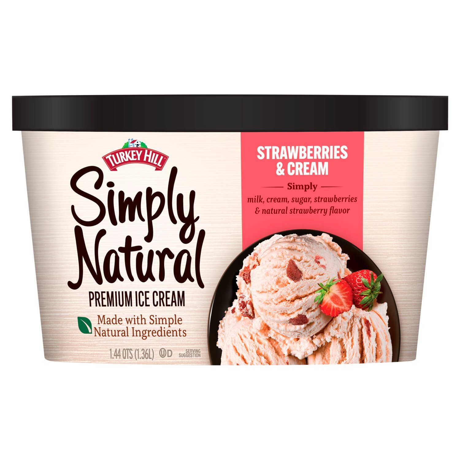 Turkey Hill Simply Natural Strawberries & Cream Premium Ice Cream