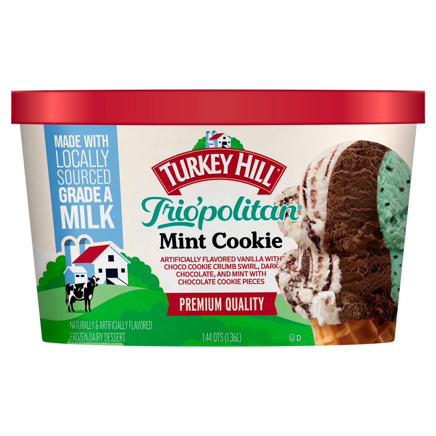 Turkey Hill Trio'politan Mint Cookie Frozen Dairy Dessert, 1.44