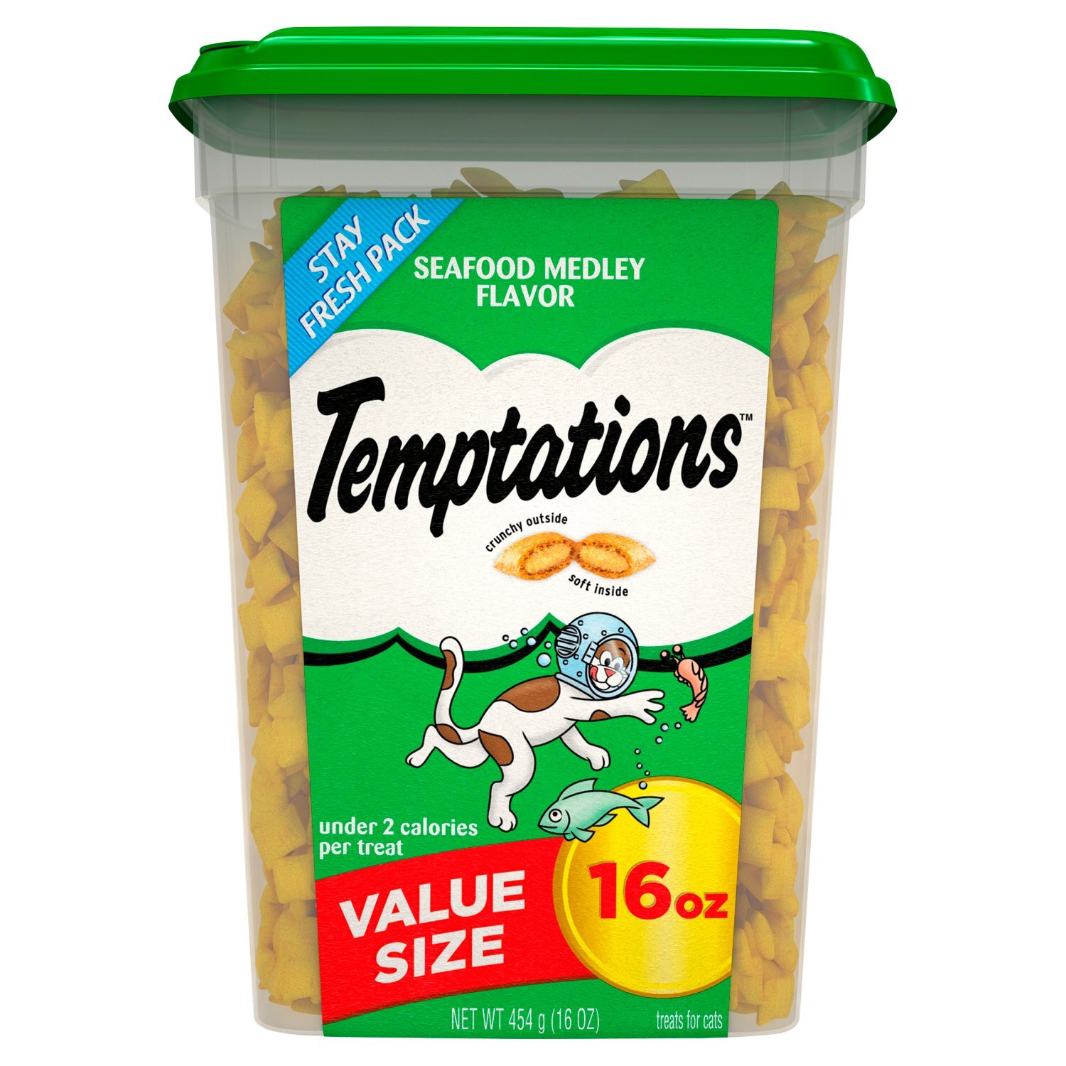 Temptations Seafood Medley Flavor Treats for Cats Value Size, 16 oz Image 1 of 10
