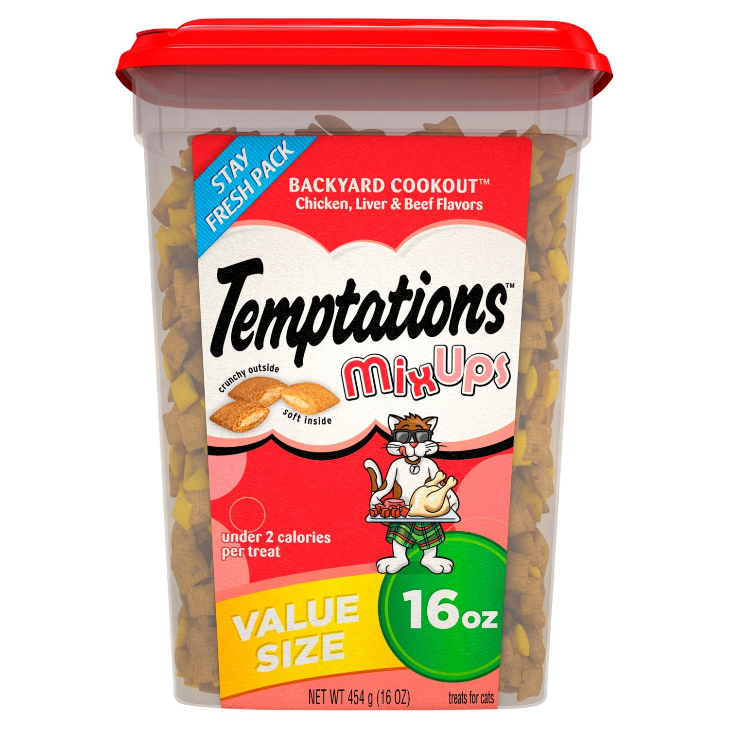 Temptations MixUps Backyard Cookout Chicken, Liver & Beef Flavors Treats for Cats Value Size, 16 oz Image 1 of 10