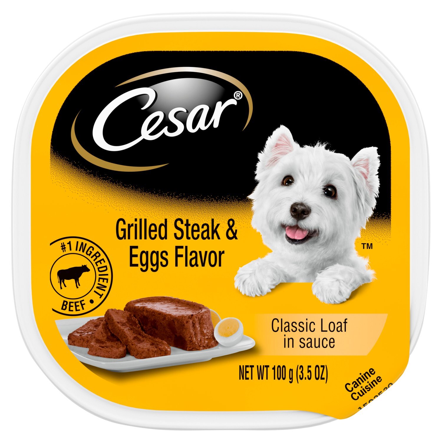 CESAR Soft Wet Dog Food Classic Loaf in Sauce Grilled Steak and Eggs Flavor, (24) 3.5 oz. Trays Image 1 of 12