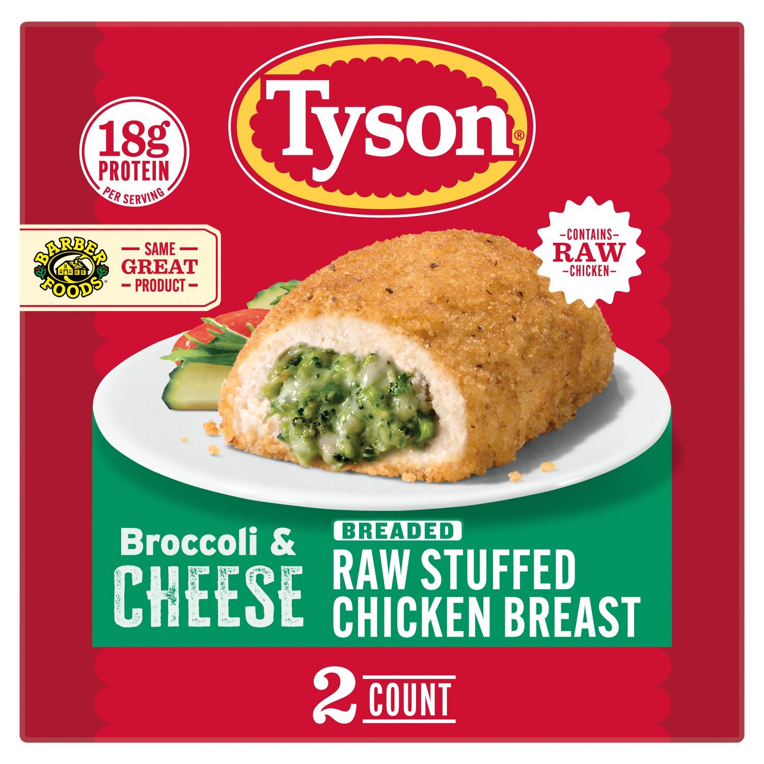 Tyson Frozen Stuffed Chicken Breasts Broccoli Cheese, 2 Count