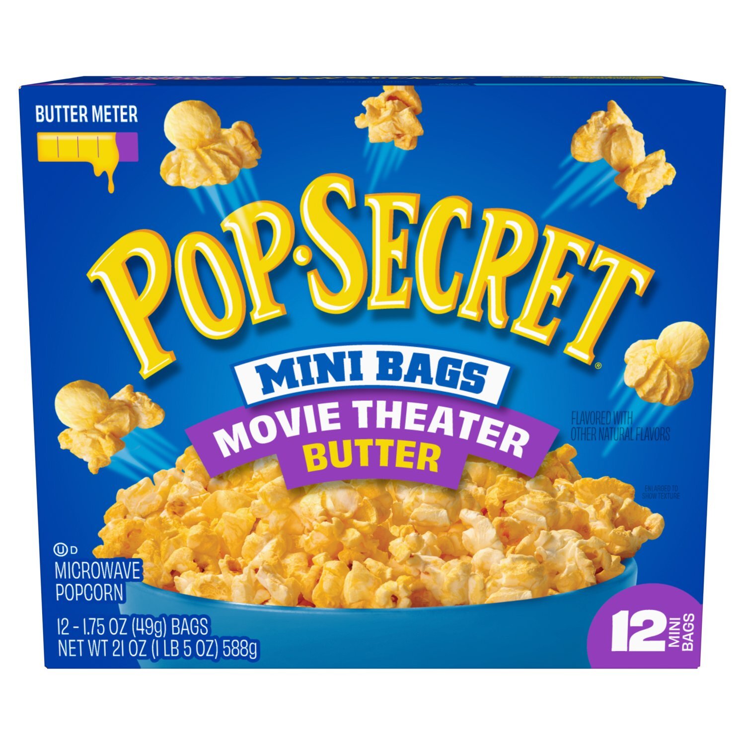 Pop Secret Mini Bags Movie Theater Butter Microwave Popcorn, 1.75 oz, 12 count Image 1 of 4