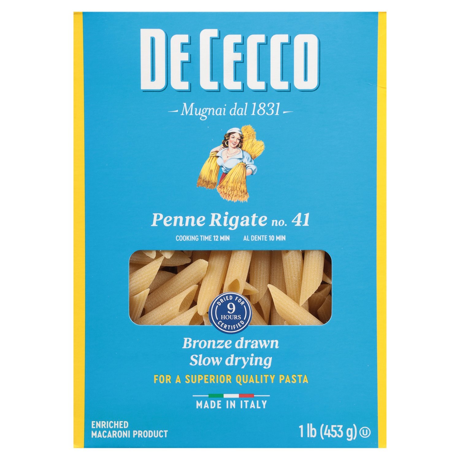De Cecco Penne Rigate No. 41 Bronze Drawn Slow Drying Pasta, 1 lb Image 1 of 8