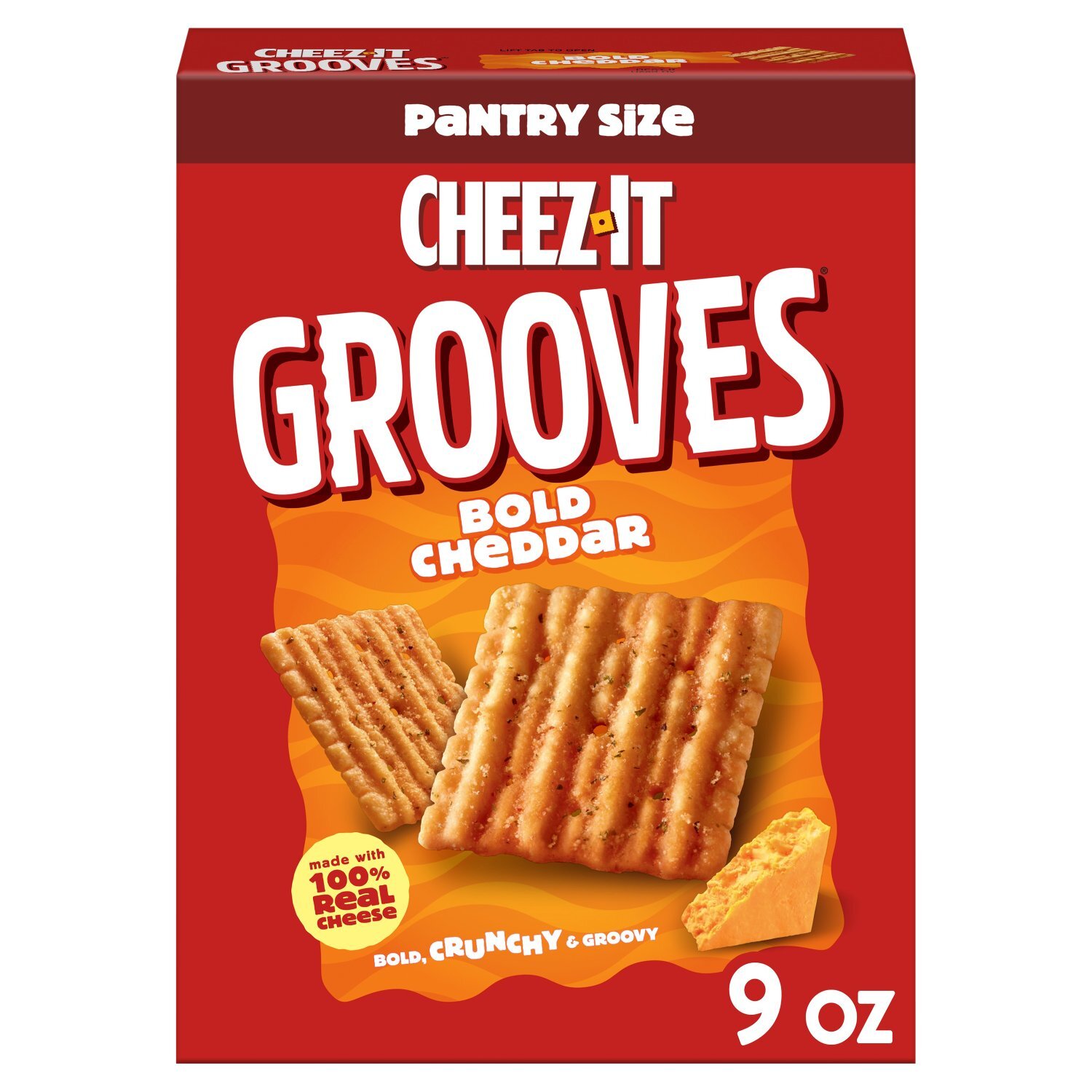 Cheez-It Grooves Bold Cheddar Crunchy Snack Crackers, 9 oz - Fairway