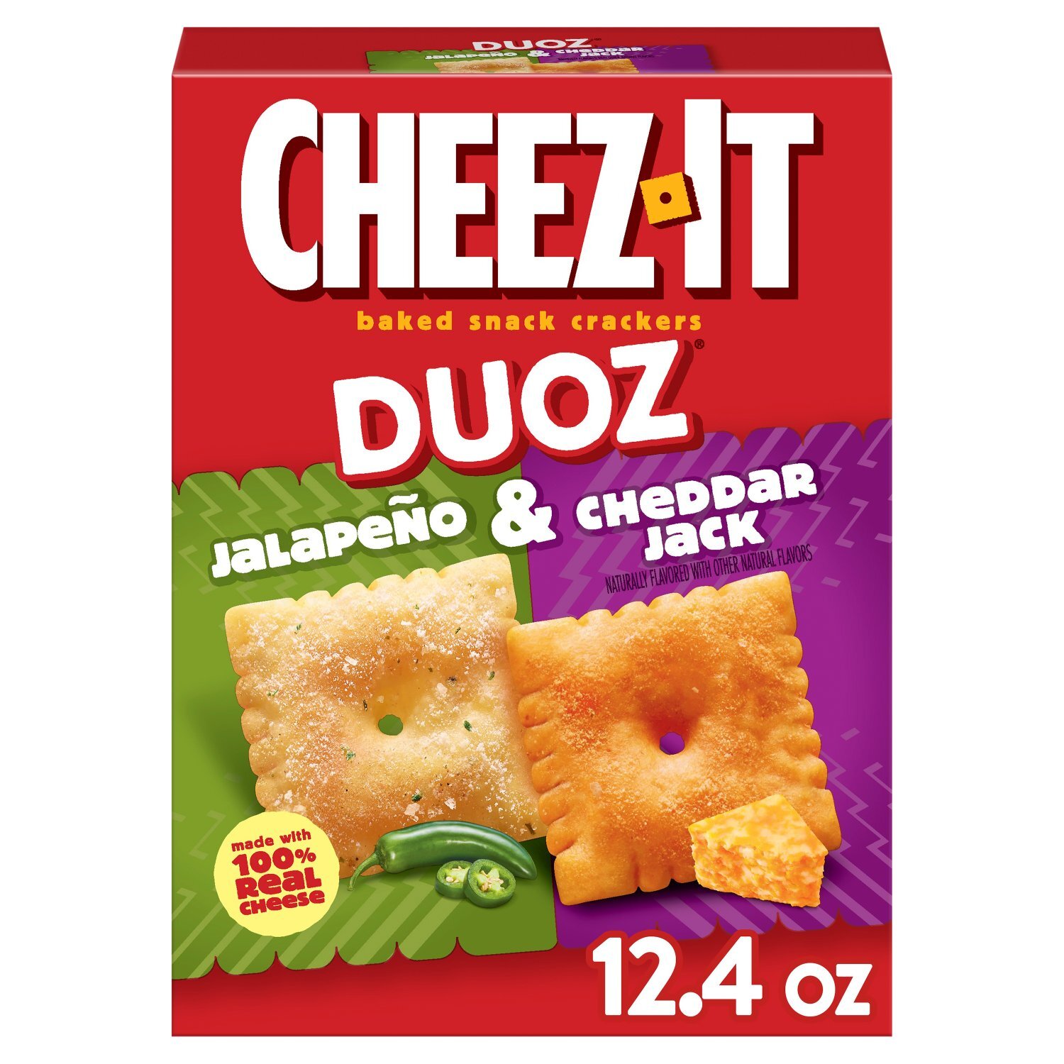 Cheez-It Duoz Jalapeño & Cheddar Jack Baked Snack Crackers, 12.4