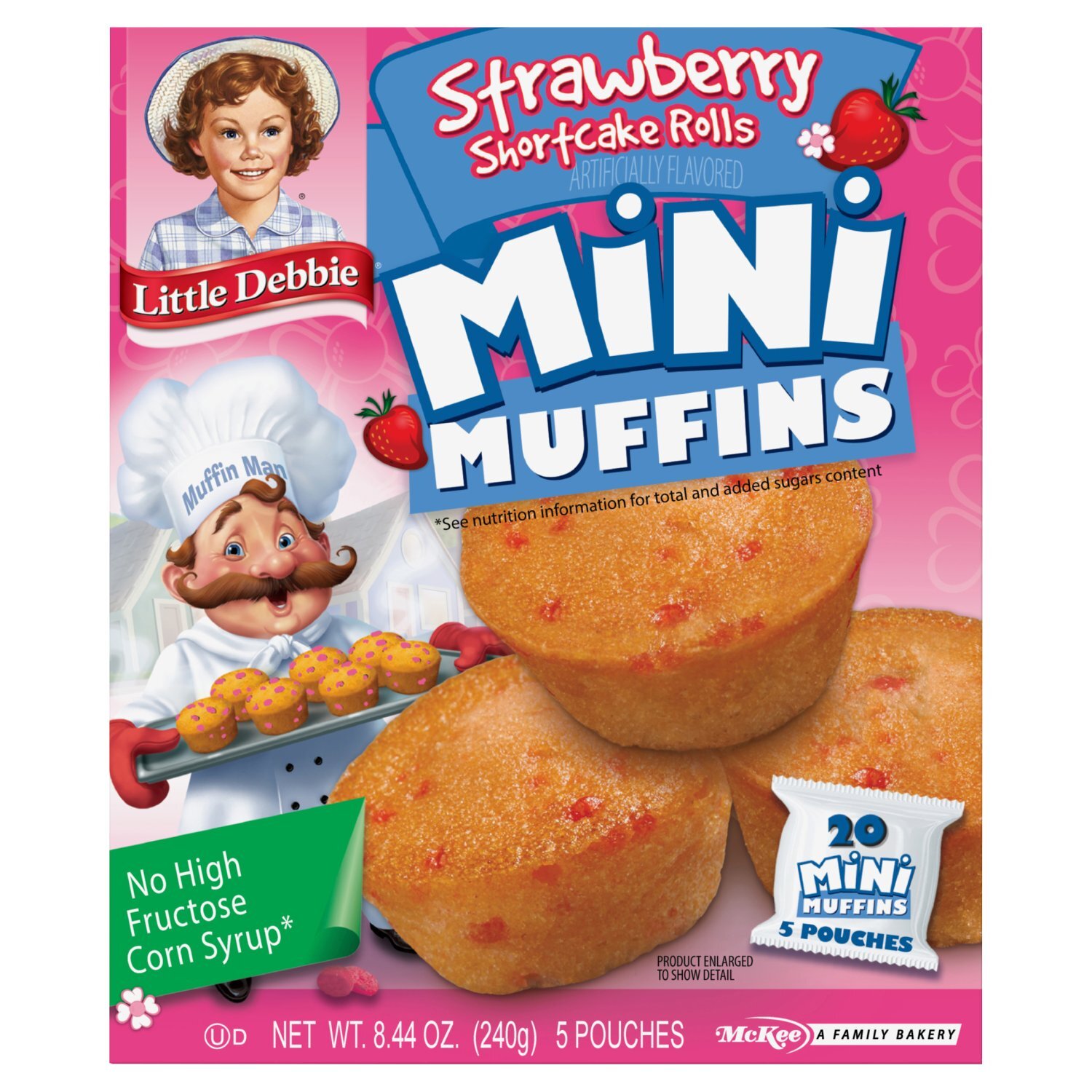 Mckee Little Debbie Strawberry Shortcake Rolls Mini Muffins, 5 count, 8.44 oz Image 1 of 9