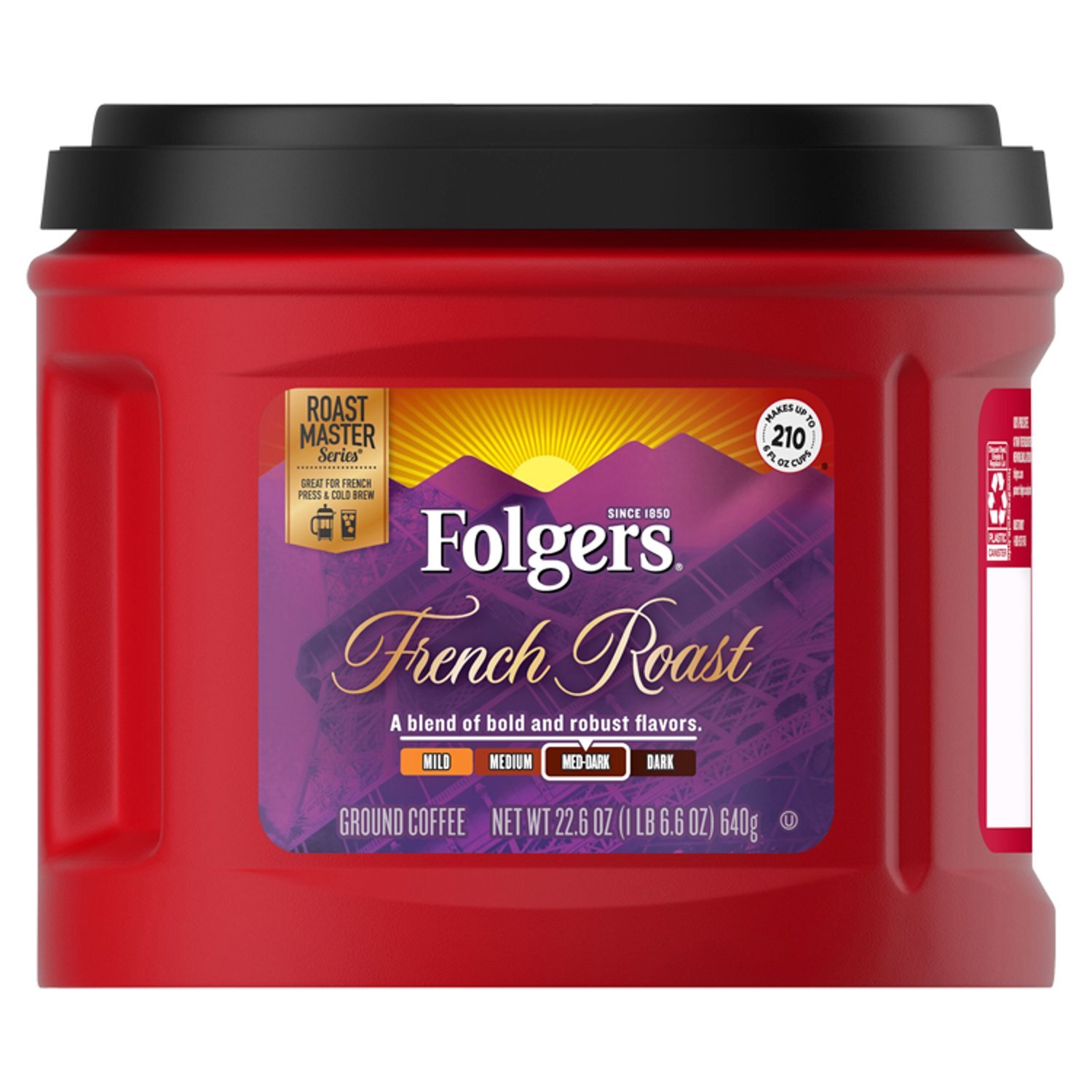 Folgers French Roast Med-Dark Ground Coffee, 22.6 oz Image 1 of 8