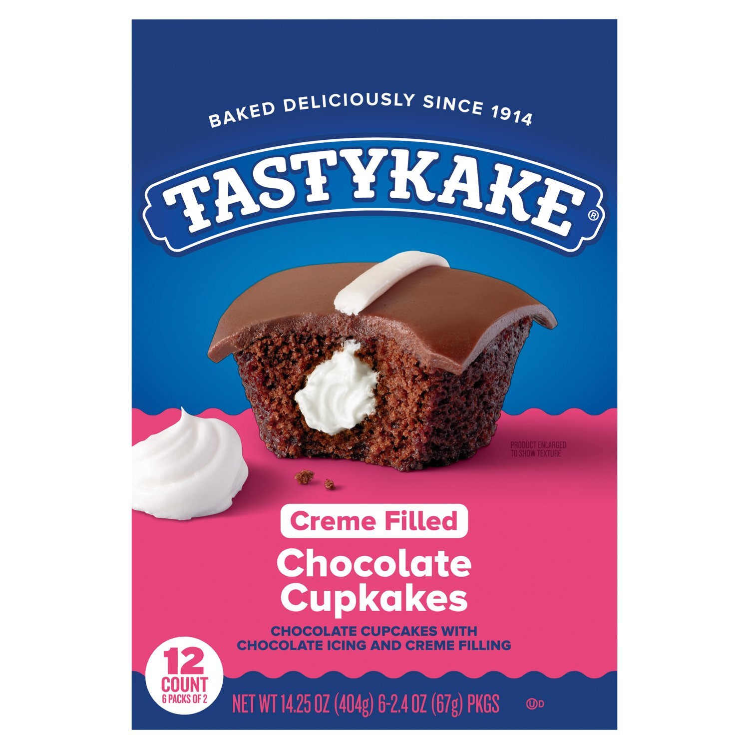 Tastykake Creme Filled Chocolate Cupkakes, 2.4 oz, 6 count Image 1 of 13