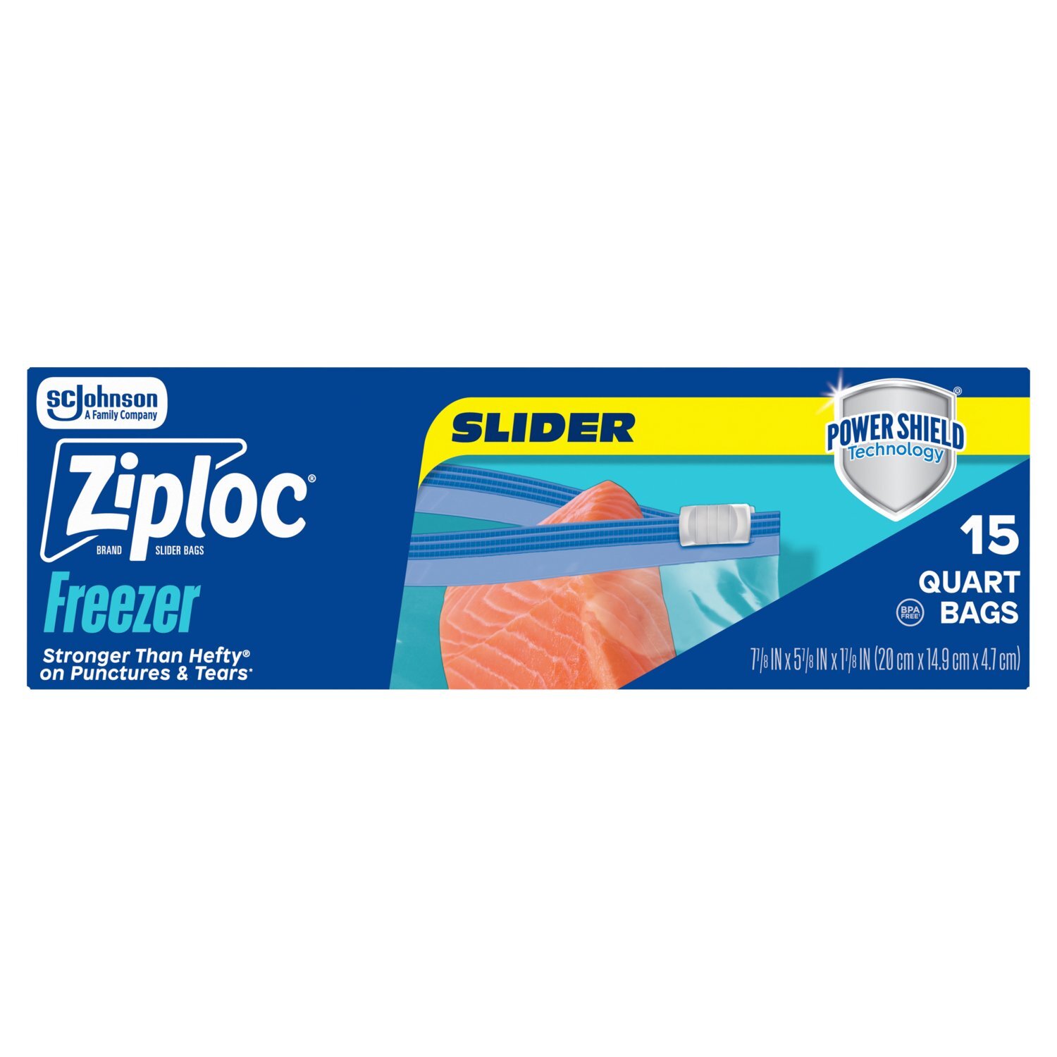 Ziploc Brand Freezer Quart Slider Bags, 15 count - Fairway