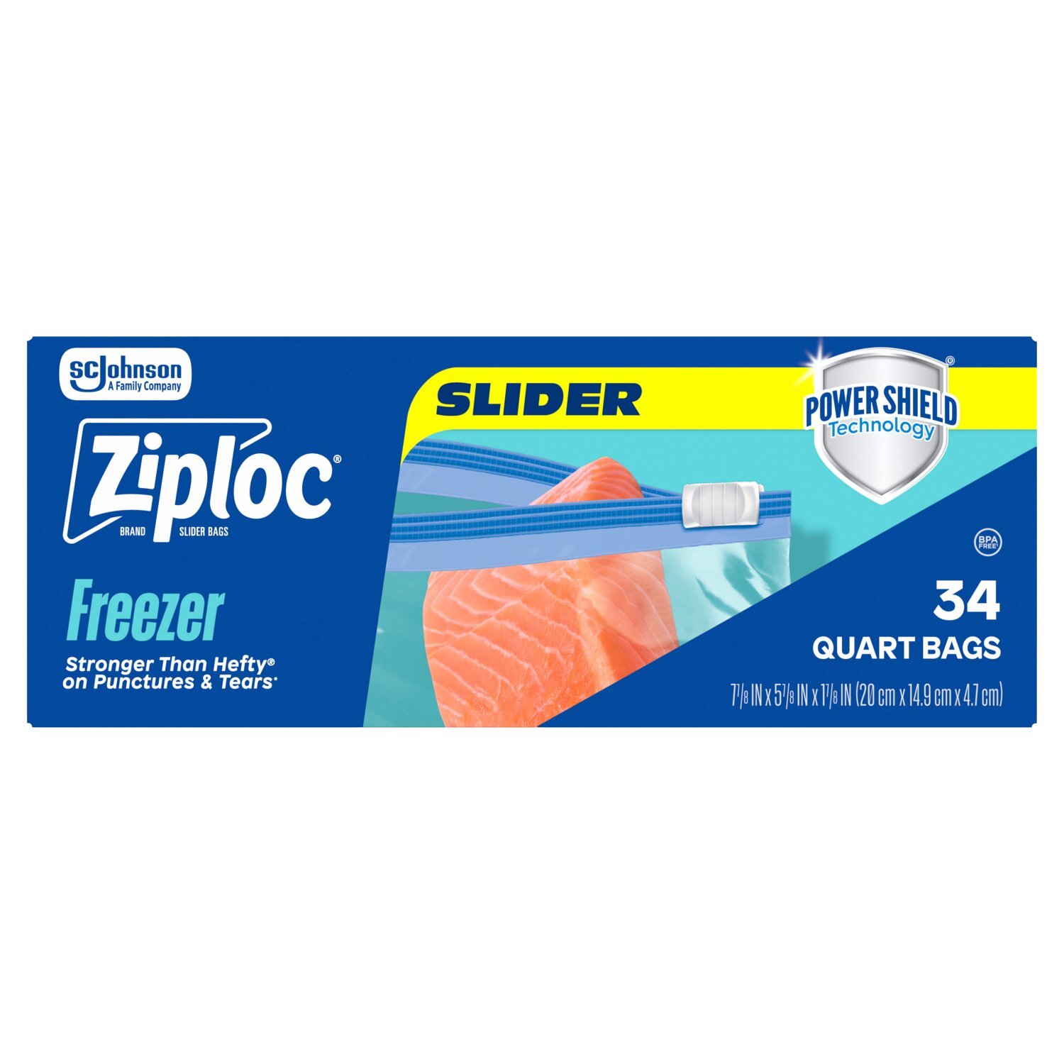 Ziploc Brand Freezer Quart Slider Bags, 34 count - The Fresh Grocer