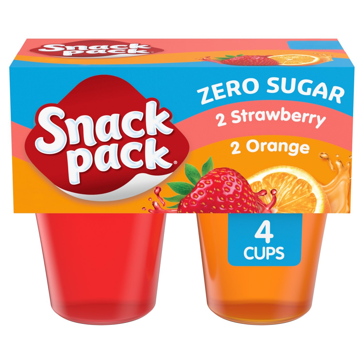 Snack Pack Zero Sugar Low Calorie Juicy Gels, 3.25 oz, 4 count