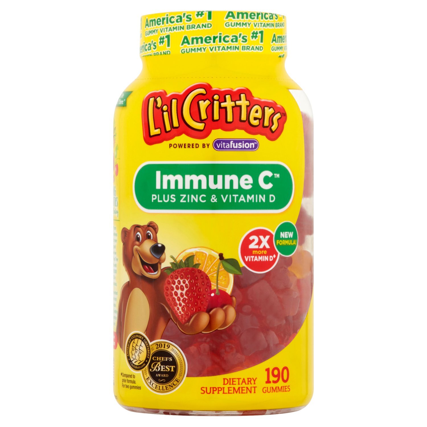 Vitafusion L'il Critters Immune C Plus Zinc & Vitamin D Gummies, 190 count Image 1 of 5