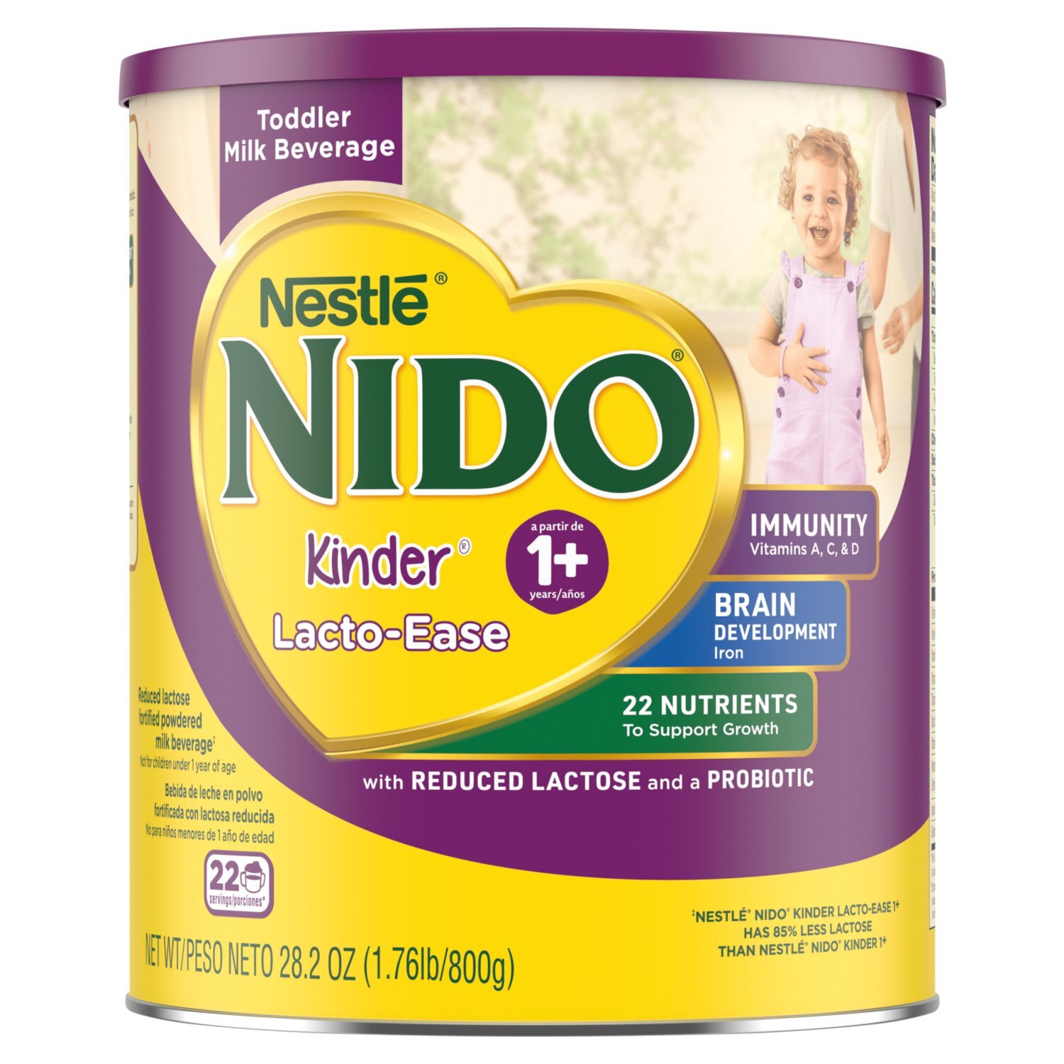 Nido Kinder Lacto-Ease Toddler Milk Beverage, 1+ years, 28.2 oz Image 1 of 6