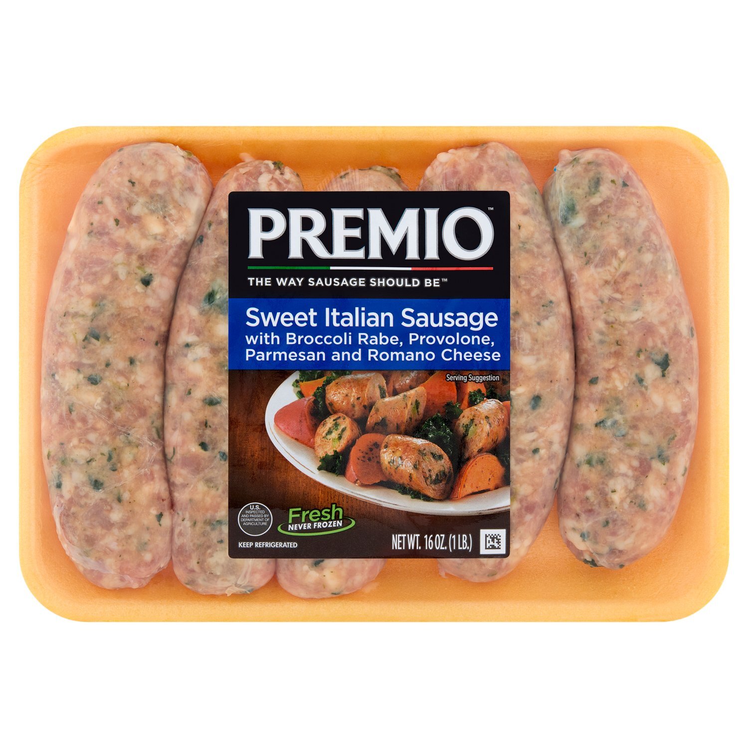 Premio Sweet Italian Sausage with Broccoli Rabe, Provolone