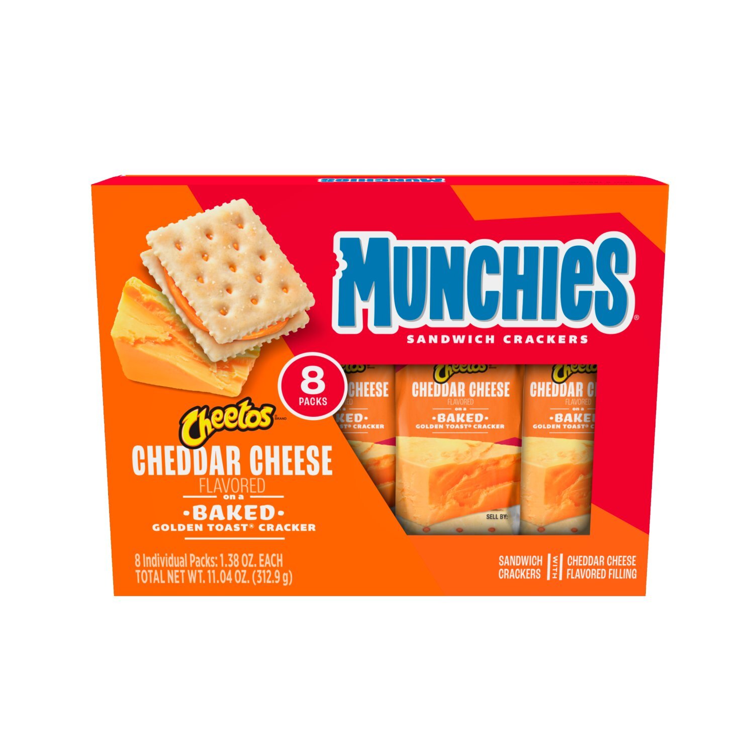 Munchies Baked Sandwich Crackers Cheetos Cheddar Cheese Flavored