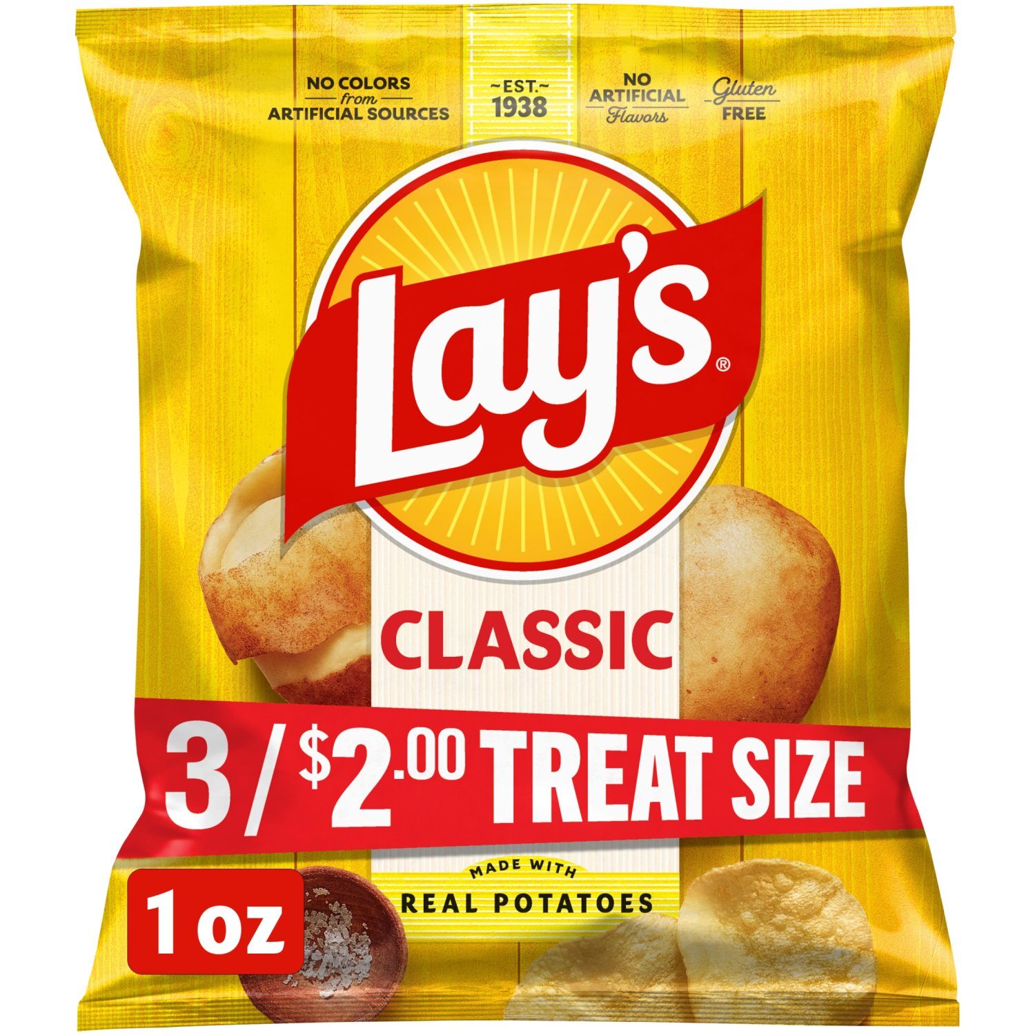 PLACEBO layz potato 5’7 30.8 cl Lay's Potato Chips Classic 1 Oz - Price Rite
