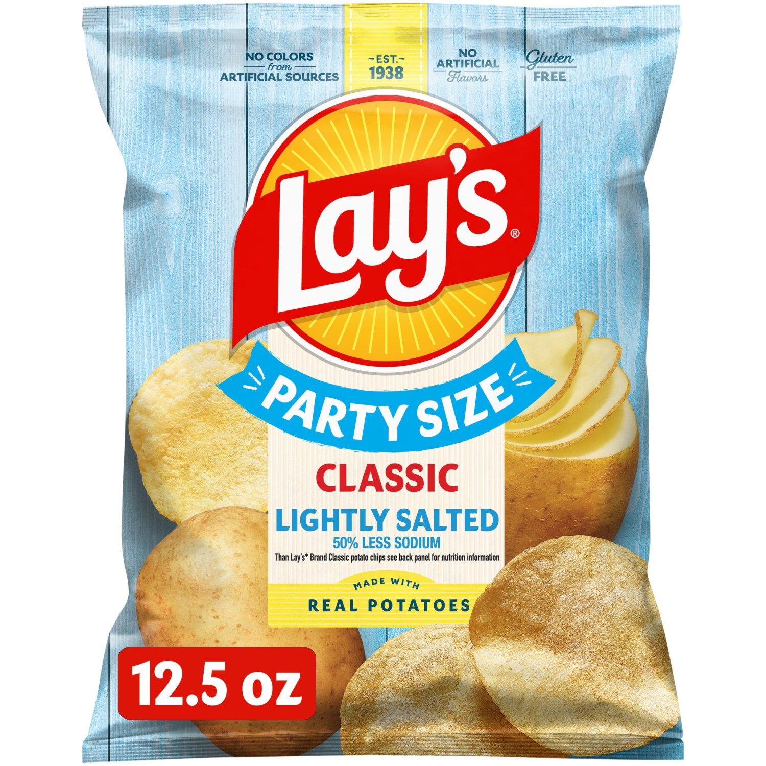 Lay's Lightly Salted Potato Chips Classic 12 1/2 Oz Image 1 of 5