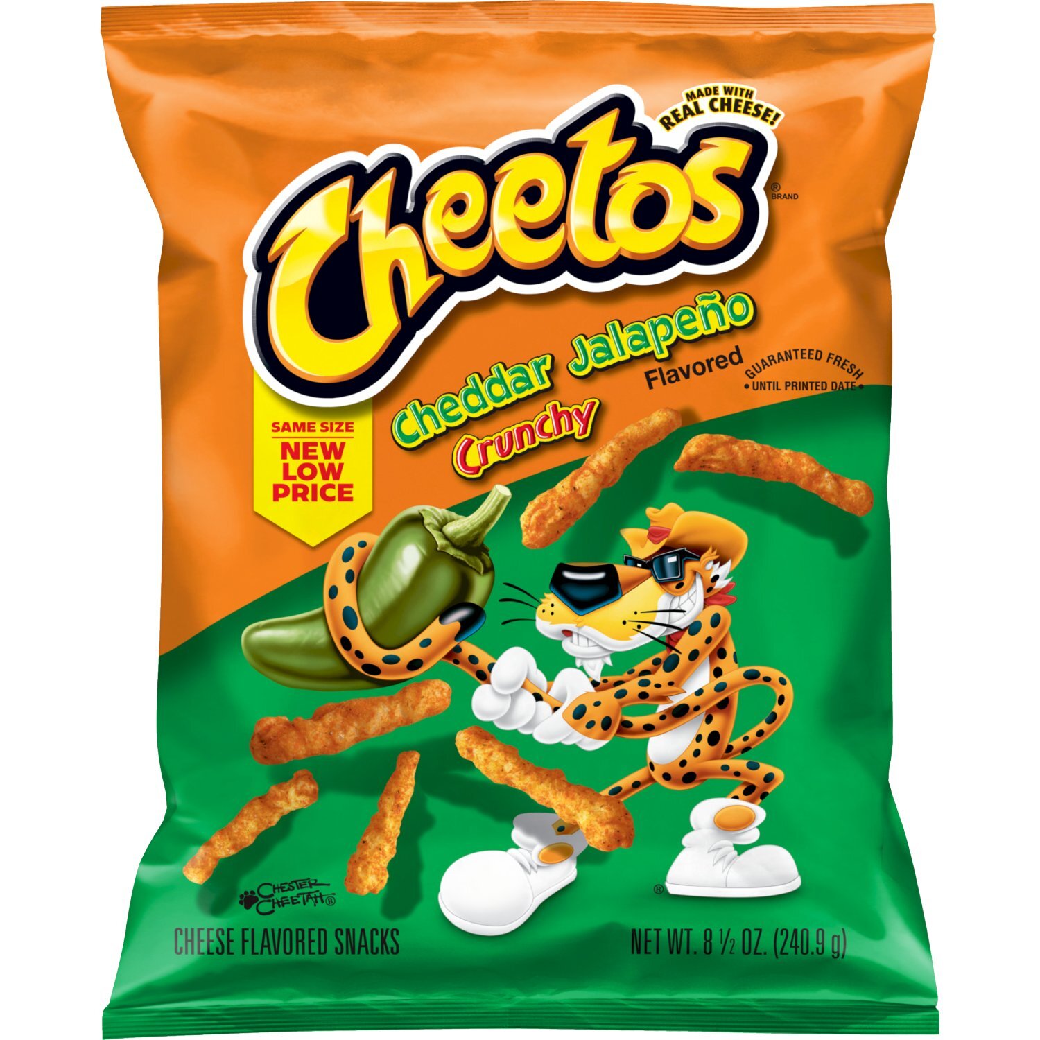 Cheetos Crunchy Cheese Flavored Snacks Cheddar Jalapeno Flavored 8 1/2 Oz Image 1 of 5