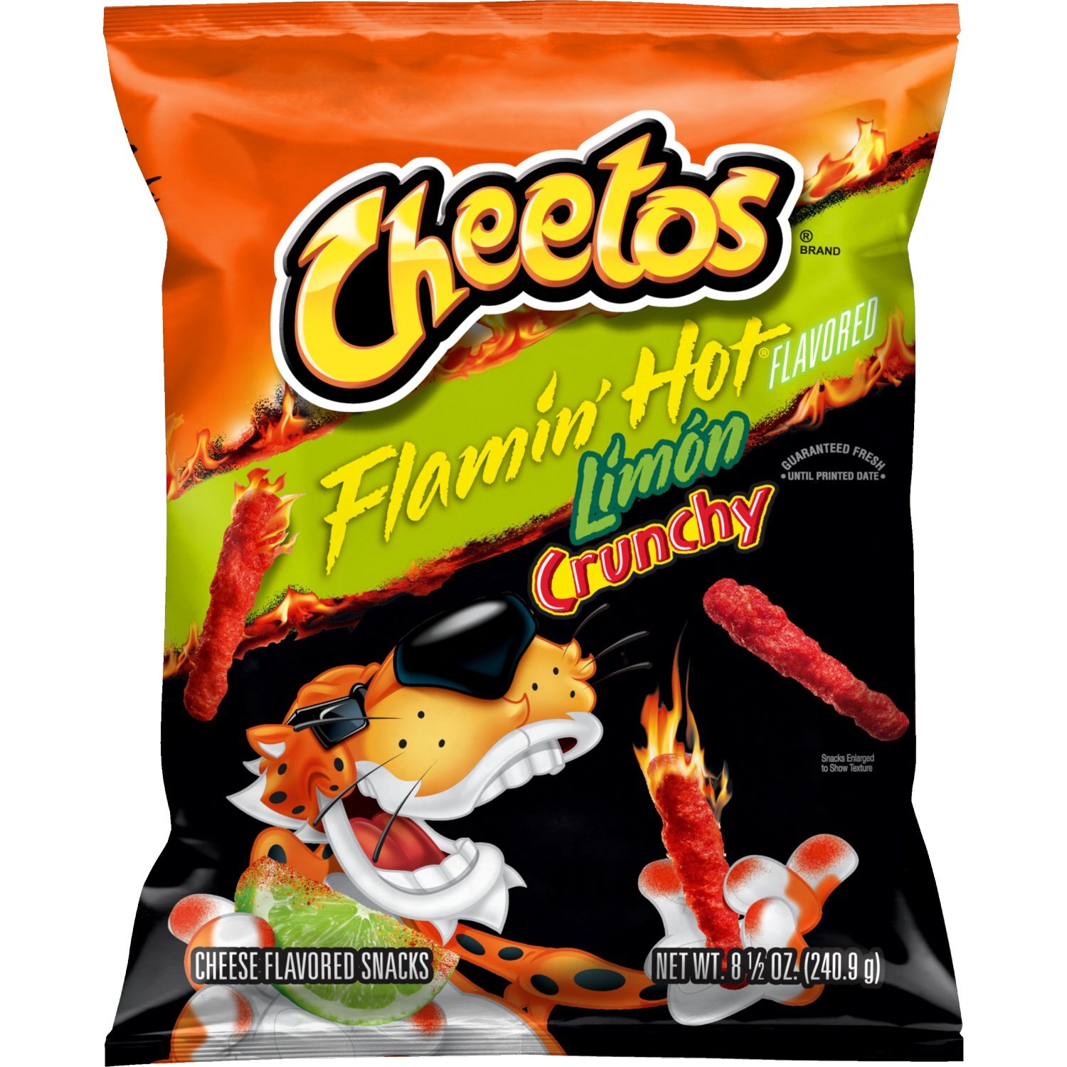 Cheetos Crunchy Cheese Flavored Snacks Flamin' Hot Limon Flavored 8 1/2 Oz Image 1 of 4