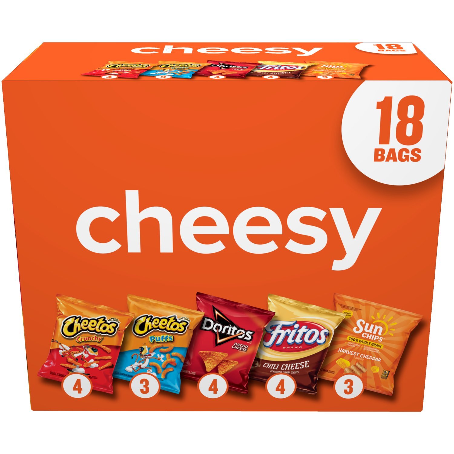 TOO cheeseTOOgether チフンセット Frito Lay Snacks Cheesy Mix Variety Pack 17 5/8 Oz, 18 Count