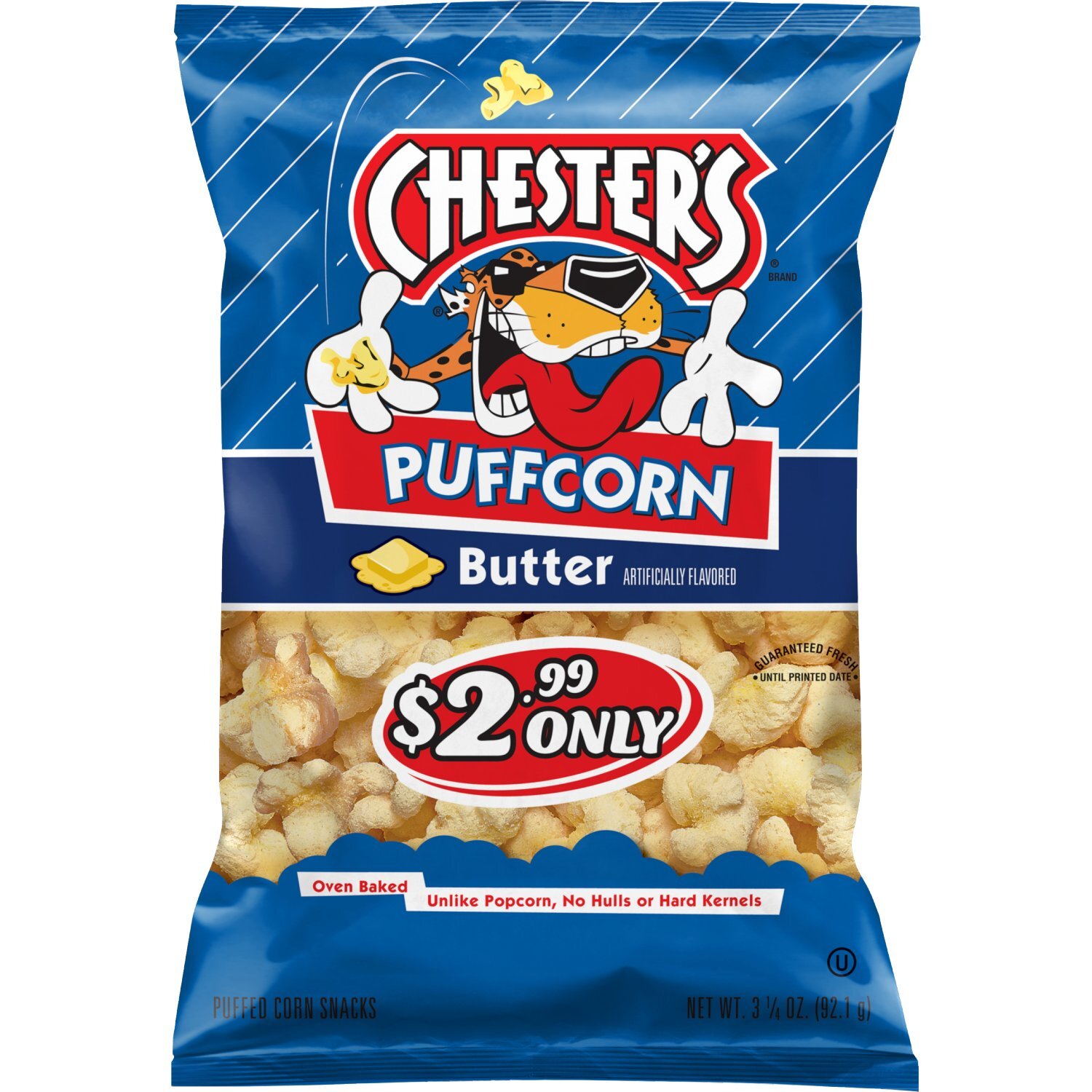 Chester's Puffcorn Puffed Corn Snacks Butter Artificially Flavored 3 1/4 Oz Image 1 of 4