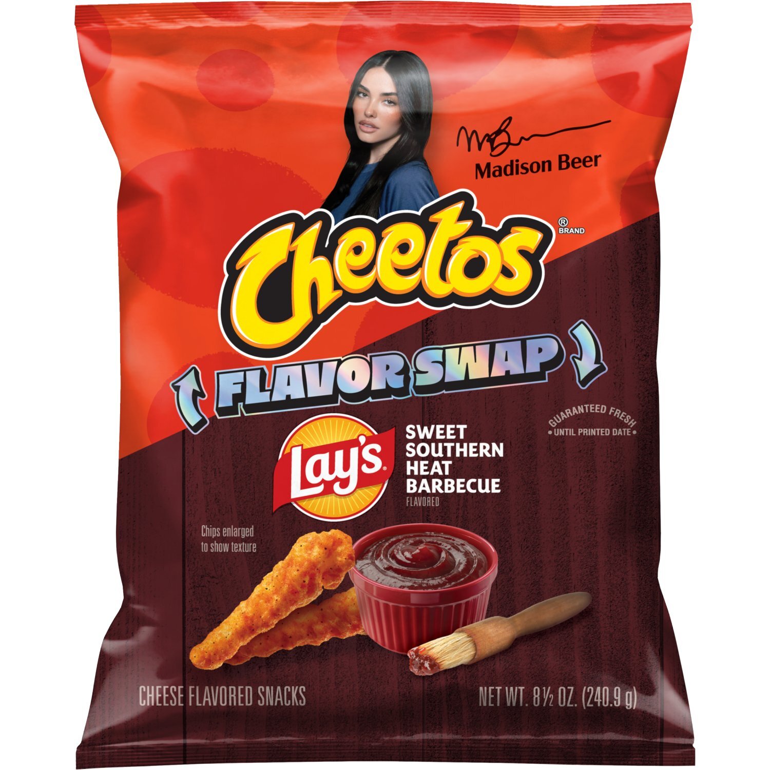 Cheetos Cheese Flavored Snacks Lay's Sweet Southern Heat Barbecue 8 1/2 Oz Image 1 of 4