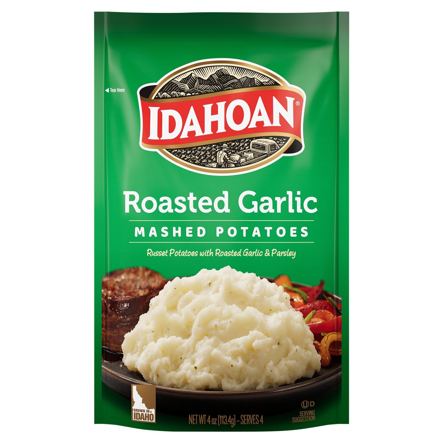 Idahoan Roasted Garlic Mashed Potatoes, 4 oz Image 1 of 15