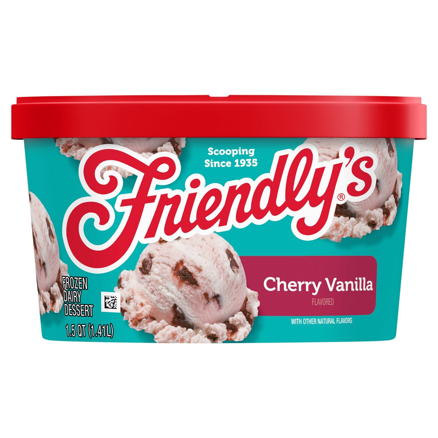 Friendly's Cherry Vanilla Flavored Frozen Dairy Dessert, 1.5 qt