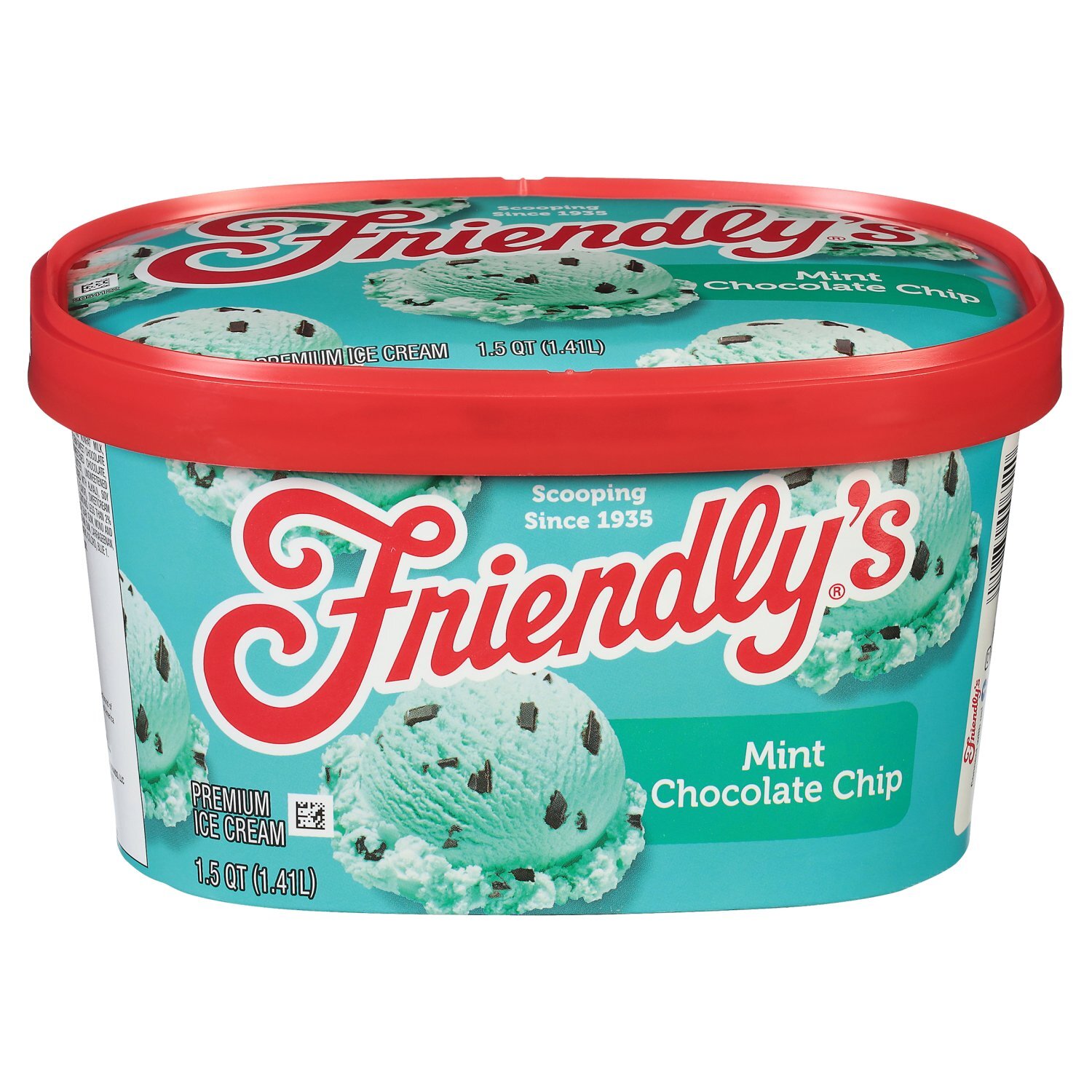 Friendly's Mint Chocolate Chip Premium Ice Cream, 1.5 qt - The
